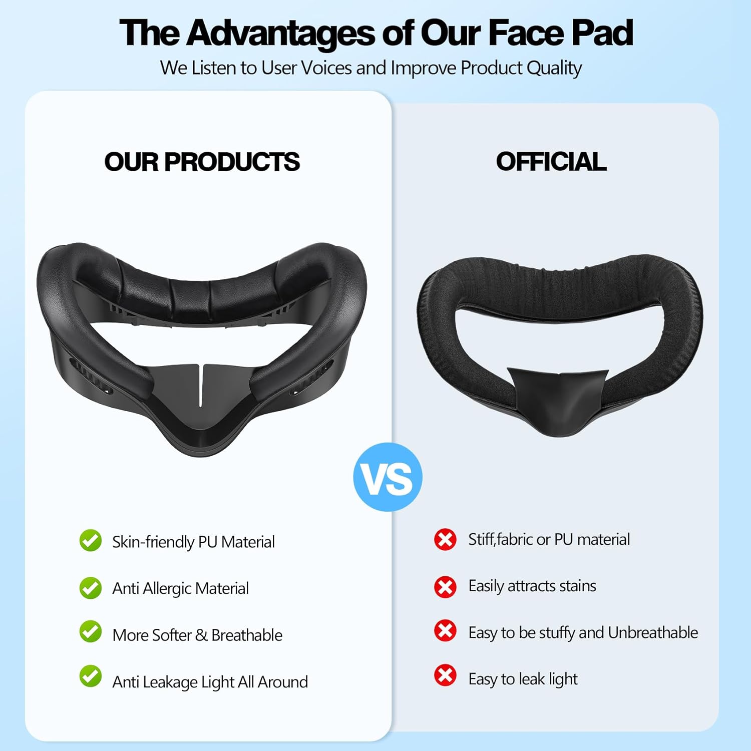 Thumbnail 5 de VZNEK Face Cover Pad for Quest 3S, Sweat-Proof PU 1️⃣