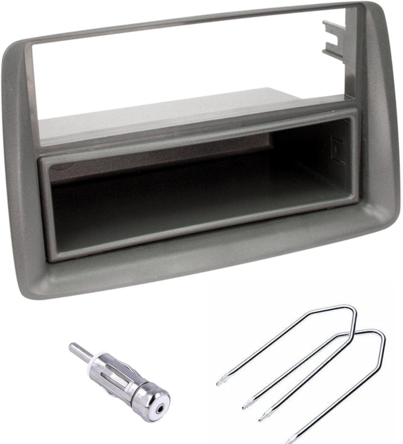 Detalle de Sound Way Kit Montaggio Autoradio per Fiat Panda 2002-2012 – Mascherina 1 DIN Grigio Scuro