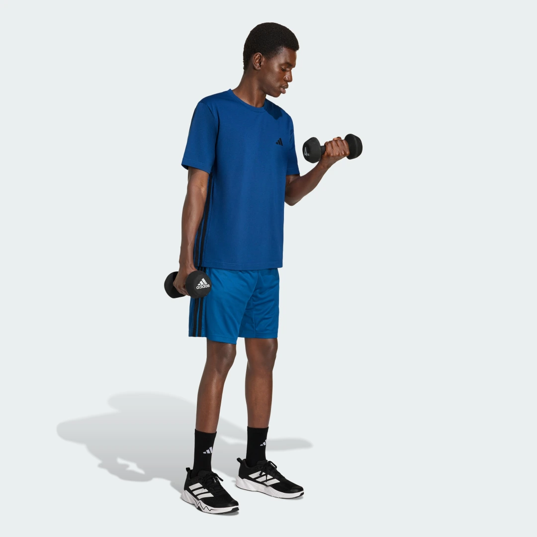 Thumbnail 2 de adidas pantalón corto de entrenamiento de piqué Essentials Base 3 Stripes (23 cm)