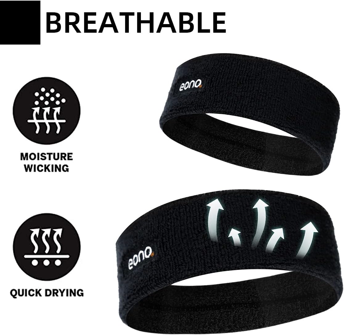 Detalle 1 de Eono Elastic Sports Headband 2Pack - High Absorption