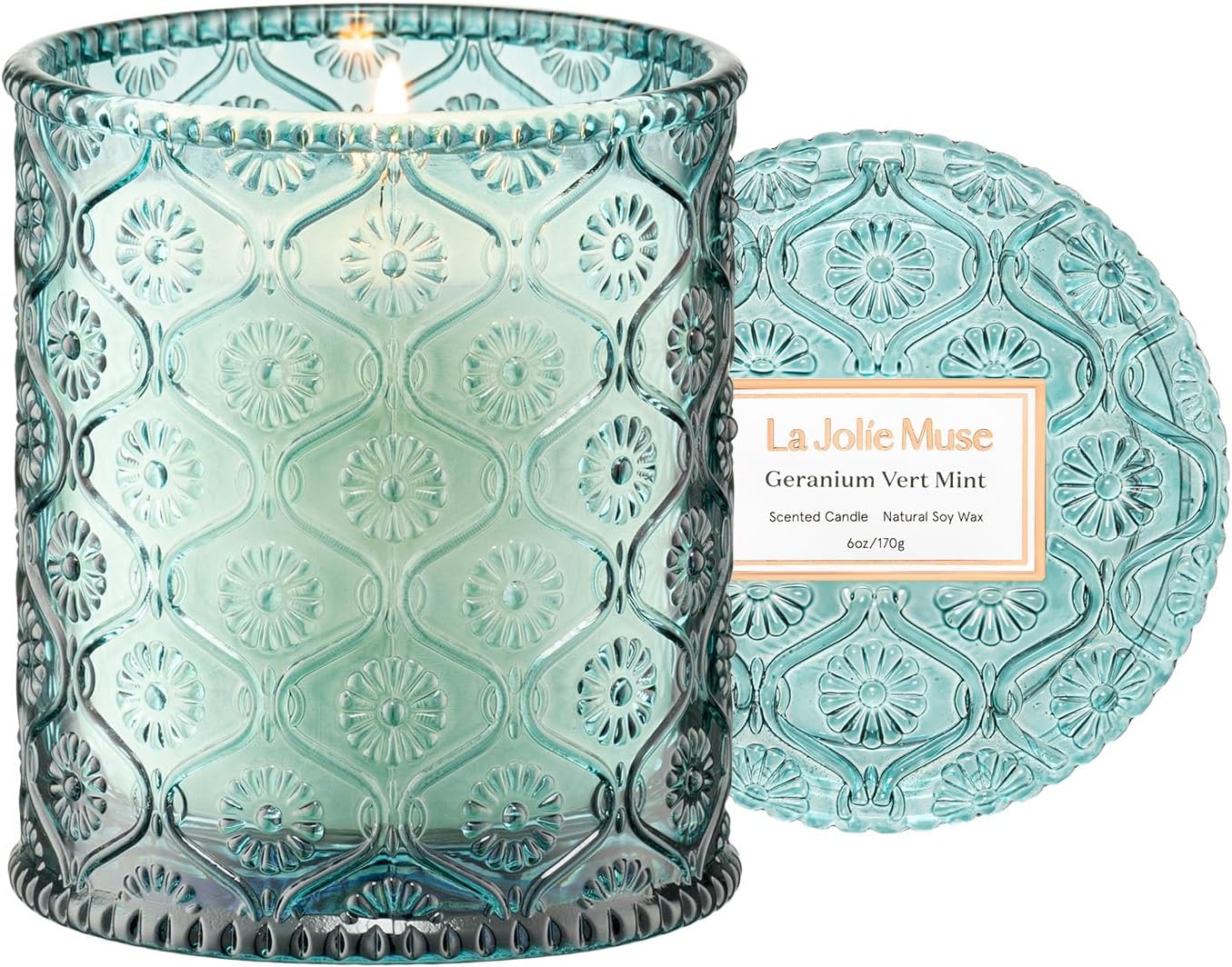 Detalle de LA Jolie Muse Geranium Vert Mint Candle