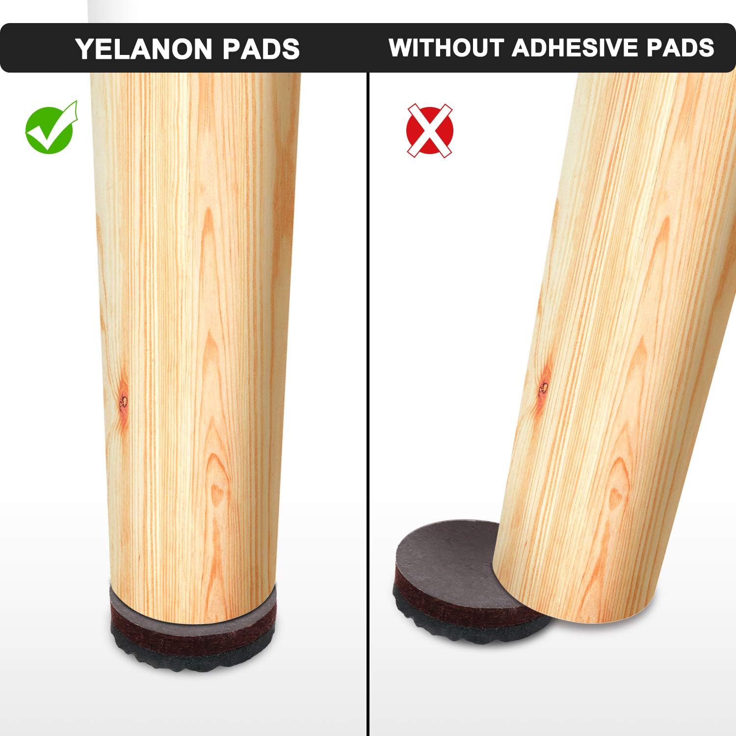 Thumbnail 5 de Yelanon Non Slip Furniture Pads 36 pcs – 25mm, Self-Adhesive Rubber Feet for Wood Floors