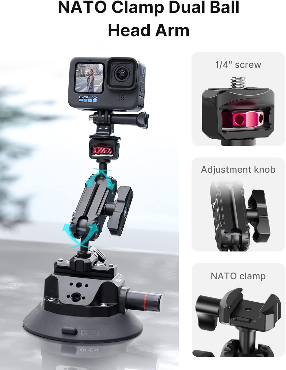 Thumbnail 1 de ULANZI SC-02 4.5" Camera Car Suction Cup Mount