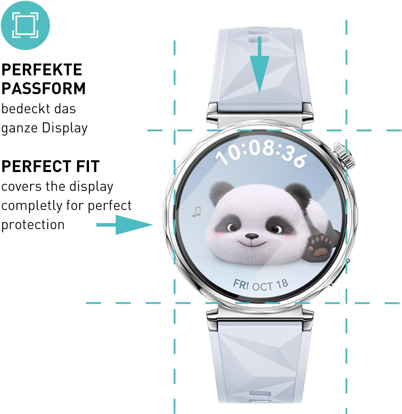 Thumbnail 2 de SmarTect Glass Screen Protector for Huawei Watch GT5 41 mm, 3-Pack