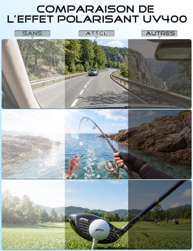 Detalle de ATTCL Lunettes de Soleil Homme Polarisées UV400 Léger AL-MG – Conduite, Voyage