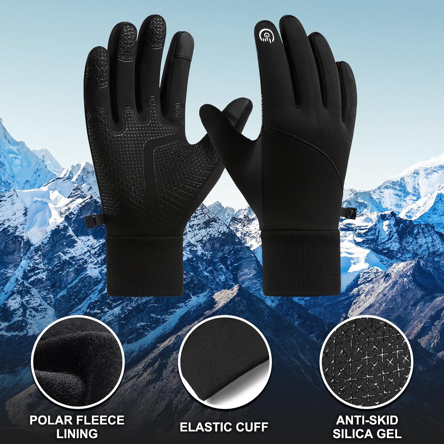 Detalle de CRAZY SHARK Winter Warm Gloves windproof thermal gloves