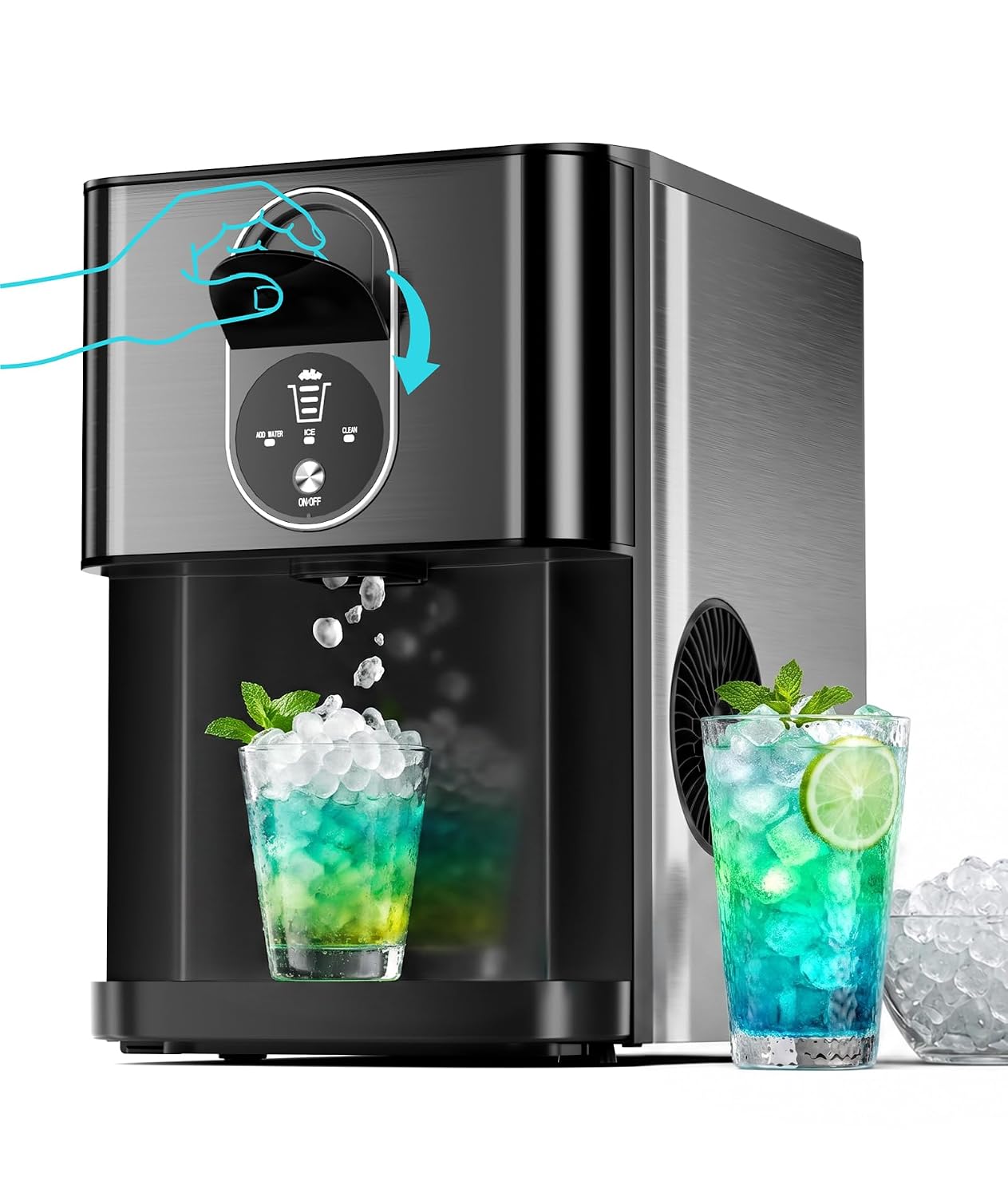 Detalle de Kismile HZB-20DN Countertop Nugget Ice Maker, 44 lb per 24 Hours