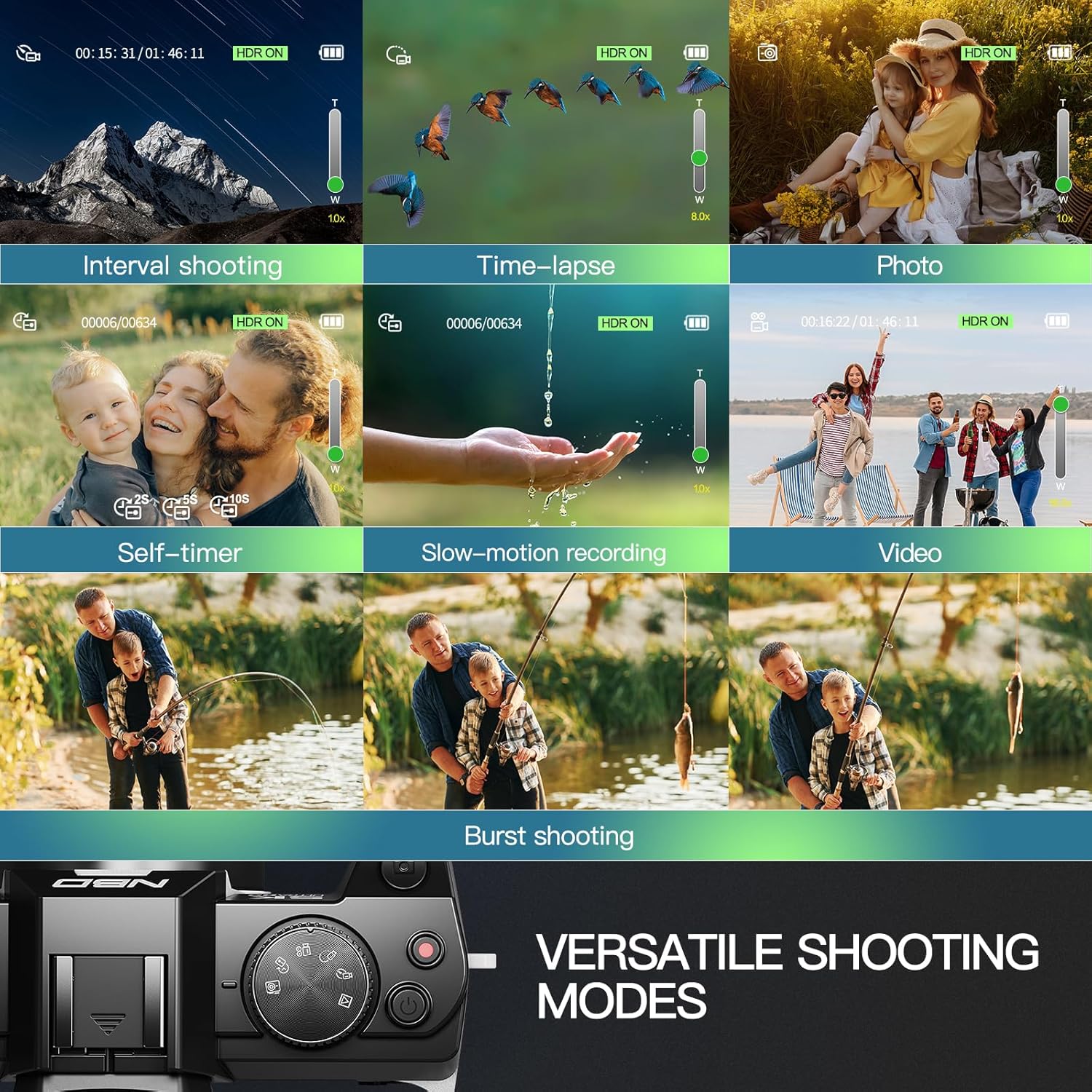 Thumbnail 4 de NBD 5K 64MP Digital Camera with 16x Zoom and 64GB Card (Pink)