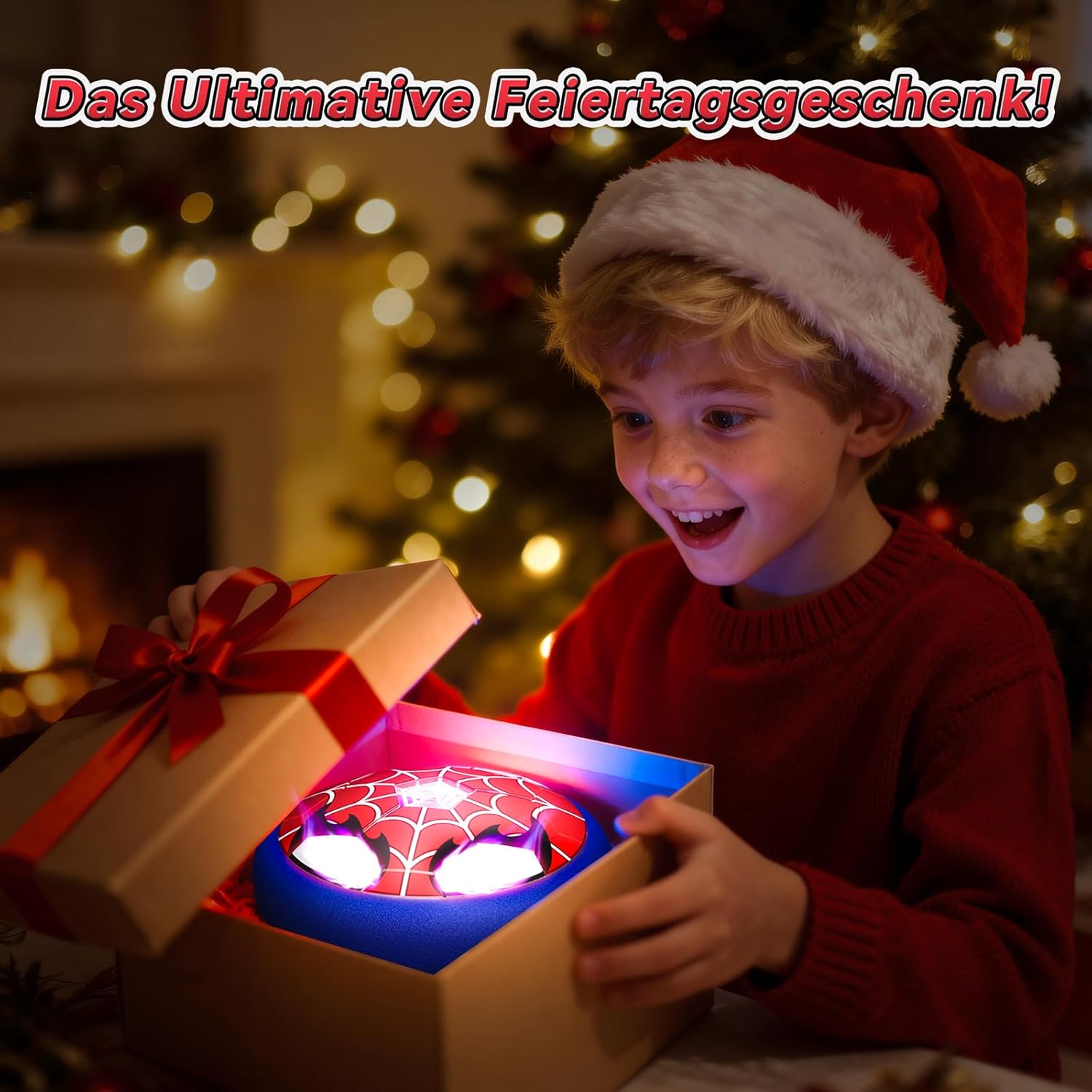 Thumbnail 6 de Mirthigig Hover-Fußball mit leuchtenden Augen & Leucht-Spinnennetz – Indoor-Spielzeug für Jungen (ca. 3–12 Jahre)