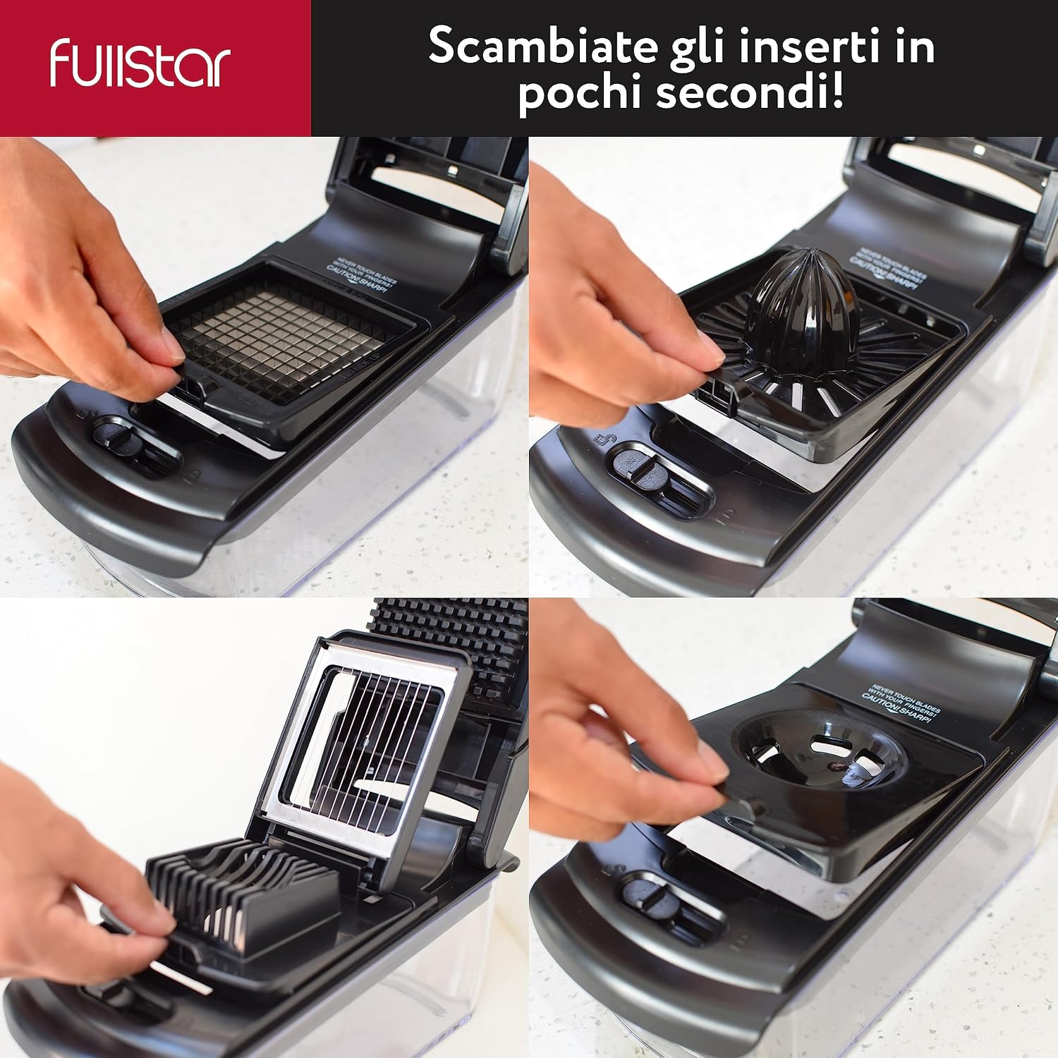 Thumbnail 6 de Fullstar Taglia Verdure e Spiralizzatore 9-in-1 in Inox Nero – Tagliaverdure e Tritatutto Multifunzione