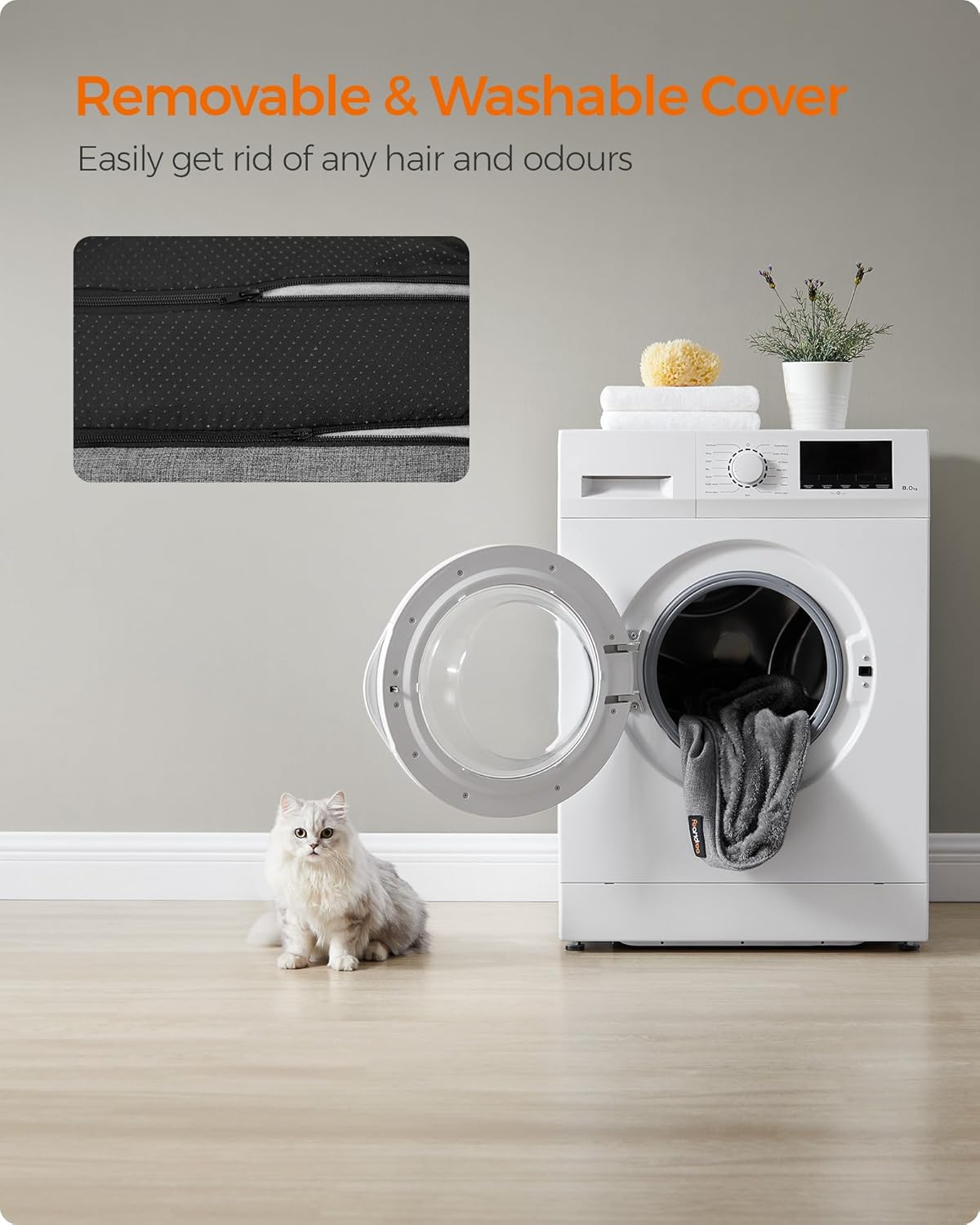 Thumbnail 6 de Feandrea Dog Bed linen-look 60 x 50 x 21 cm