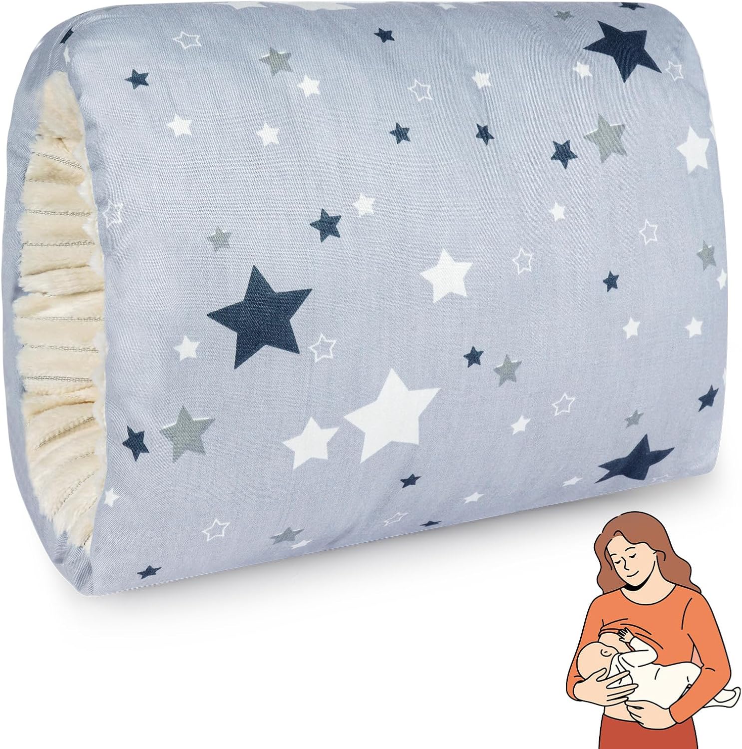 Aolso Cozy Cradle Arm Pillow Nursing & Breastfeeding Arm Pillow (Big-Small Stars)