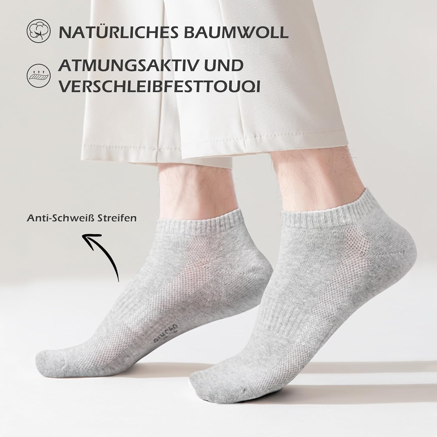Thumbnail 3 de QINCAO Sneaker Socken Herren Damen 6/10 Paar – Kurze Baumwollsocken, atmungsaktiv, schweißabsorbierend, rutschfest