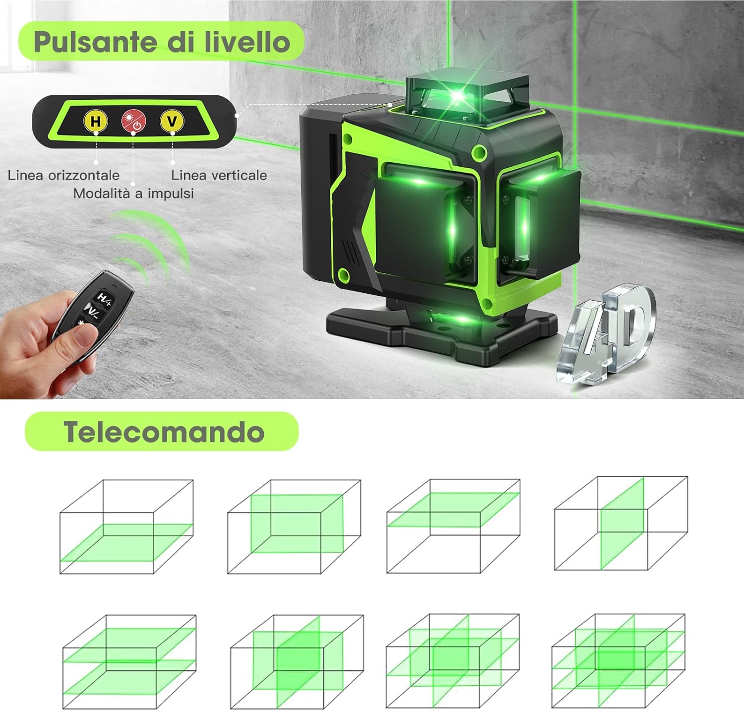 Detalle de Livella laser autolivellante 16 linee 360° 📐