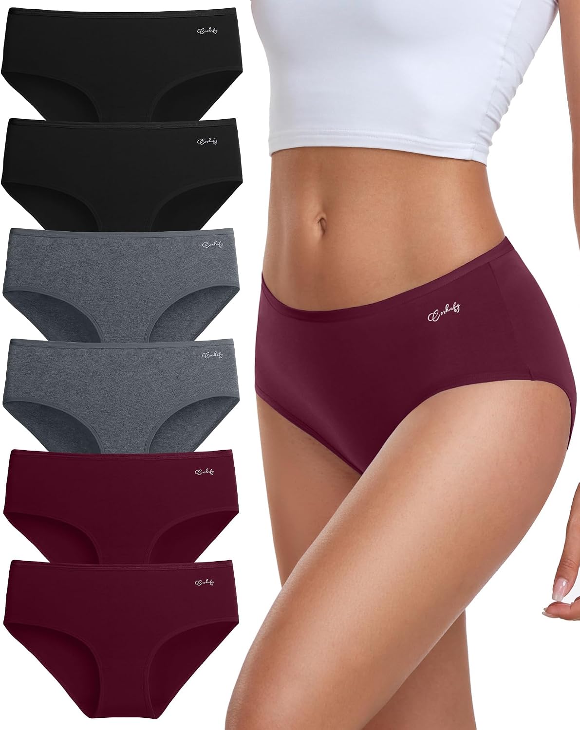 Detalle 2 de coskefy Unterhosen Damen 6er Pack Baumwolle Slips