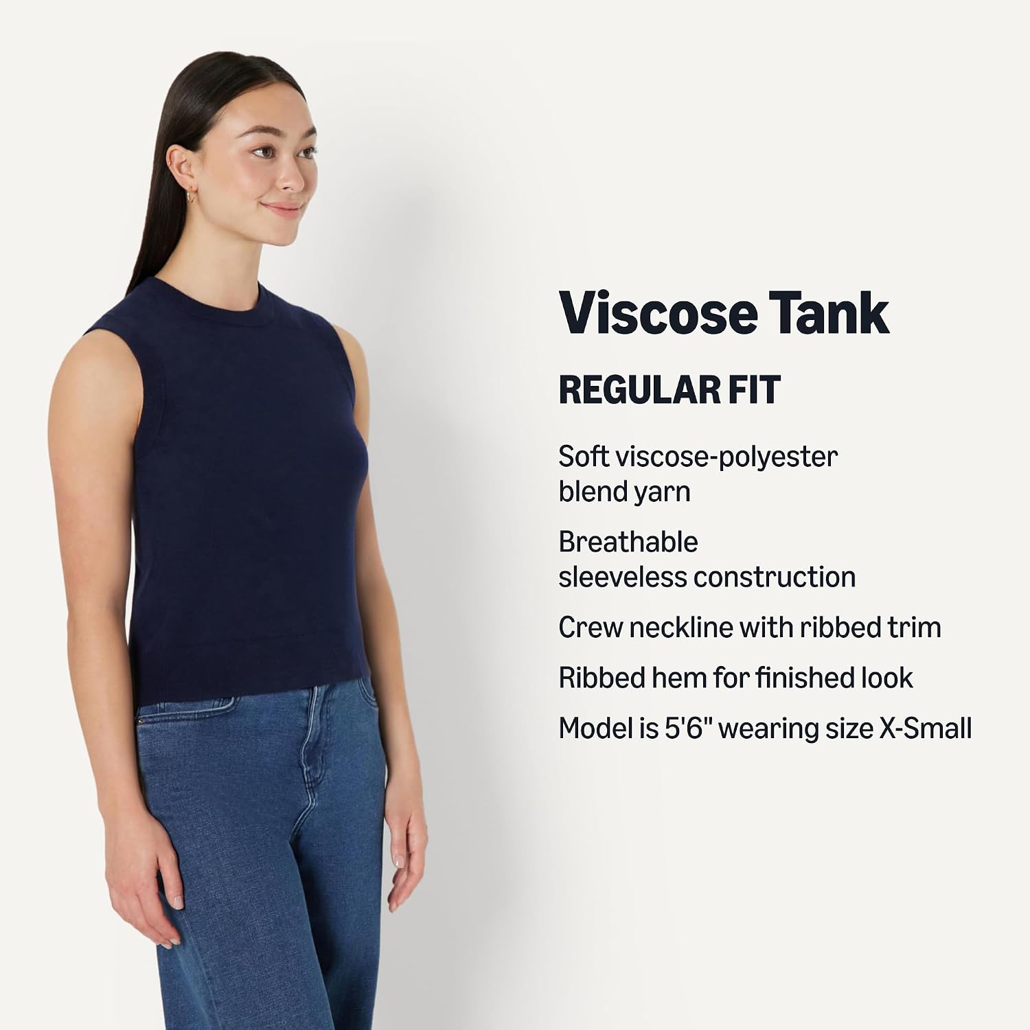 Detalle de Amazon Essentials Women's Regular-Fit Crew Neck Knitted Vest