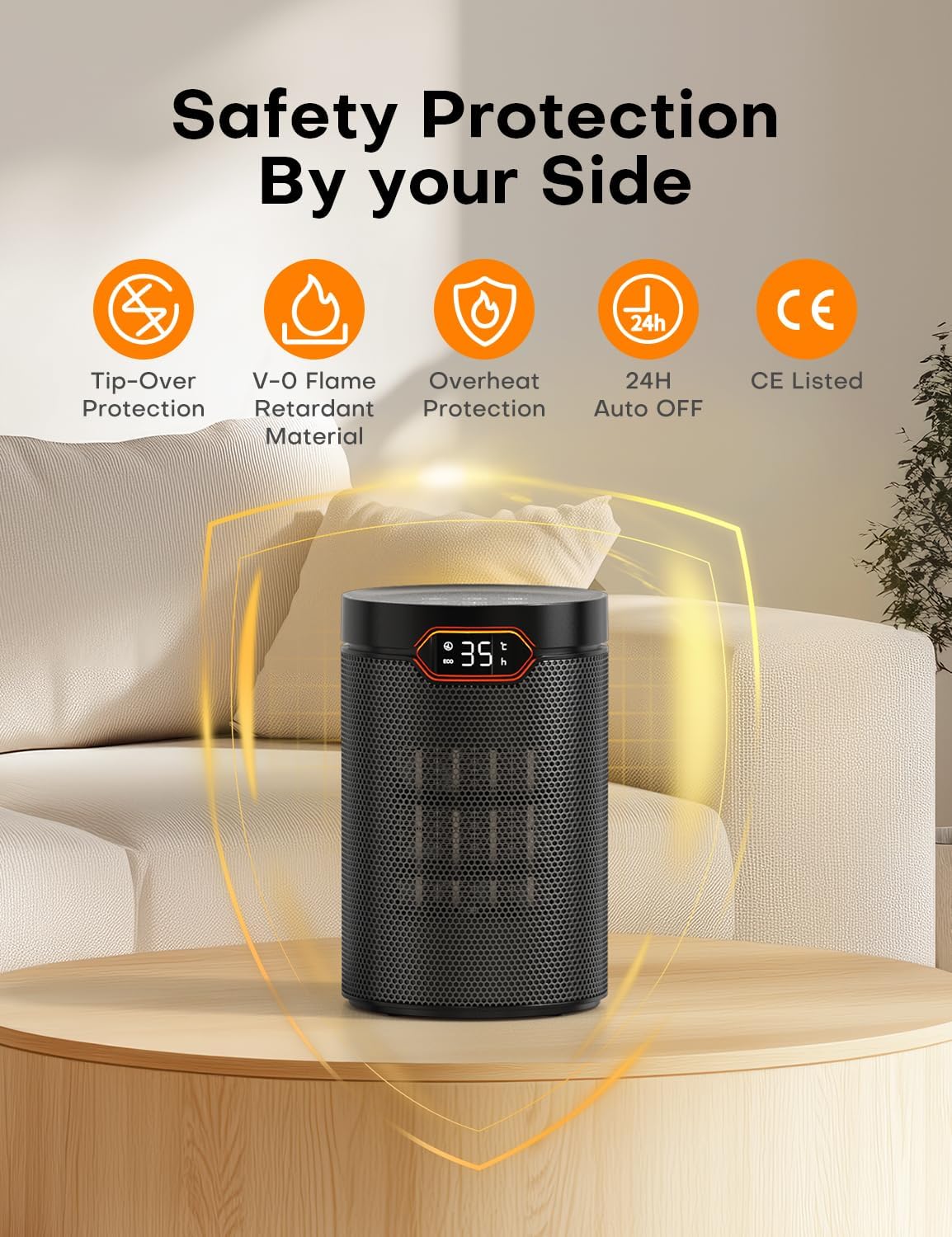 Thumbnail 6 de QEXREED Heater 1500W PTC electric with thermostat