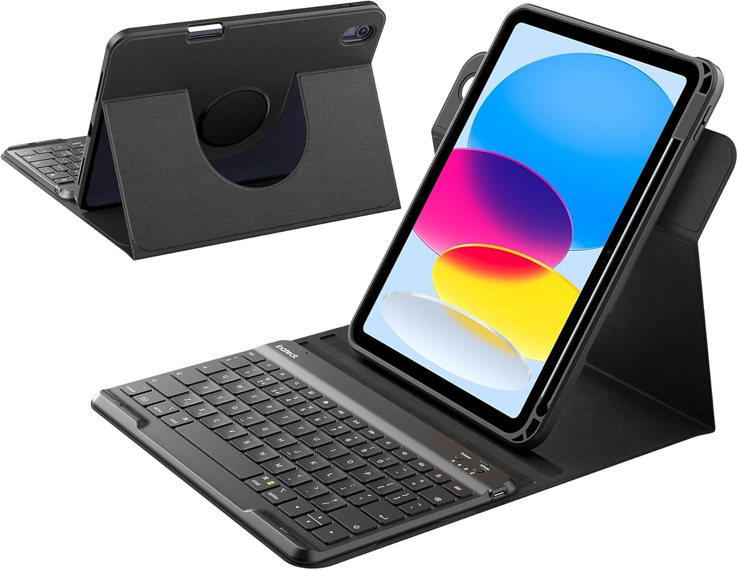 Detalle de Inateck Case with Keyboard for iPad A16 11th Gen / 10th Gen 10.9 inch (N0029) – Magnetic, Detachable Keyboard Case with Pencil Holder