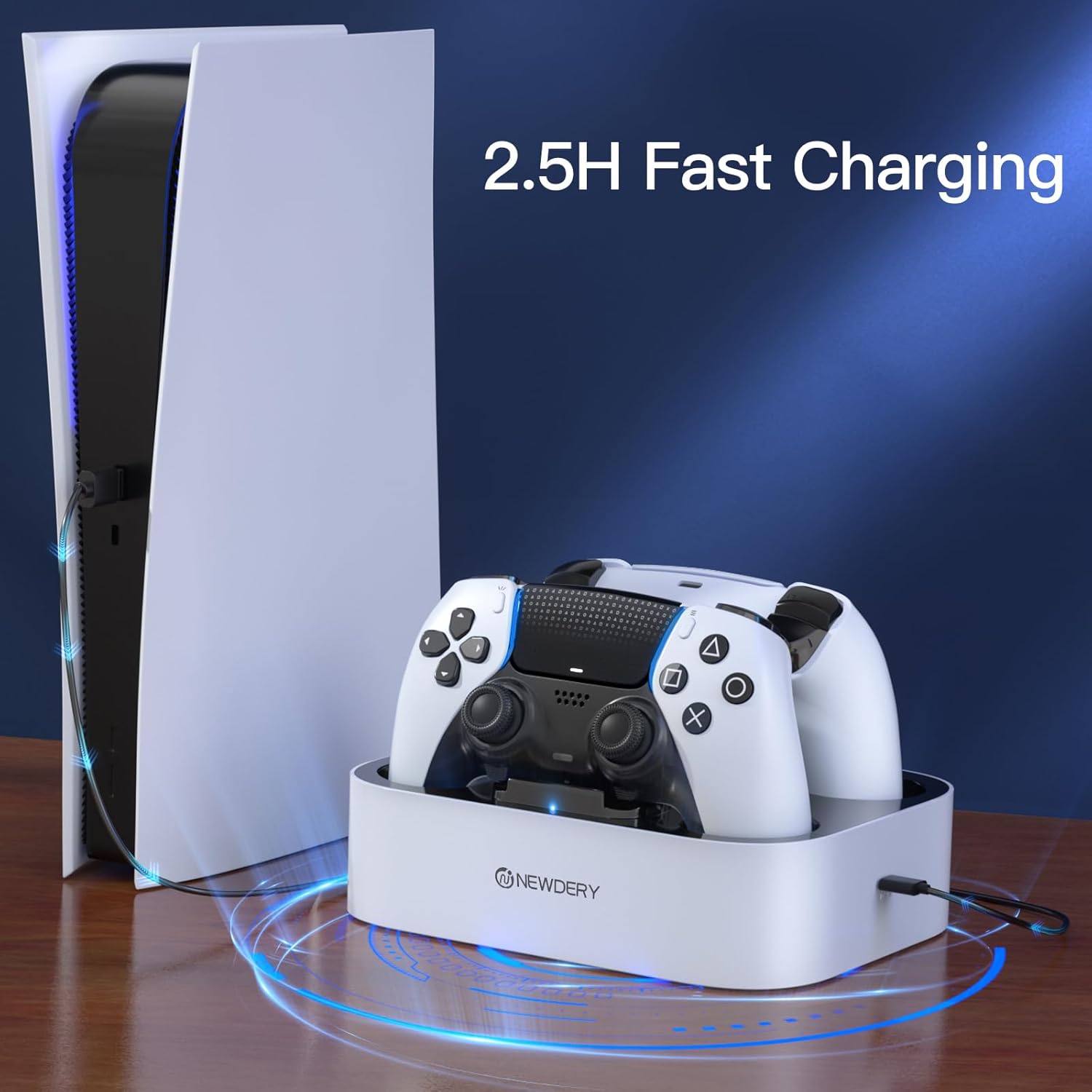 Detalle 2 de NEWDERY PS5 Controller Charging Station 2-port