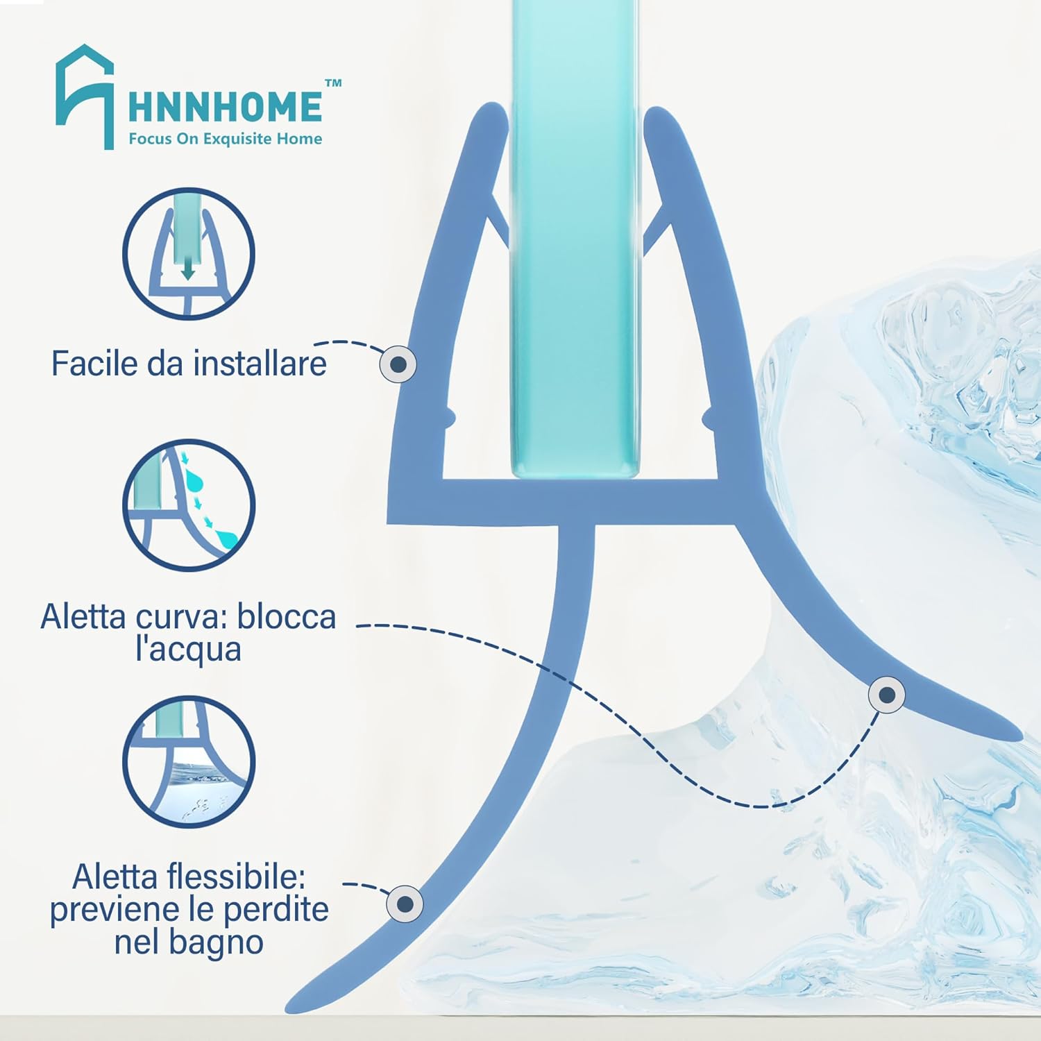 Thumbnail 1 de Guarnizione curva per doccia da 1 m per vetro 6–8 mm – HNNHOME
