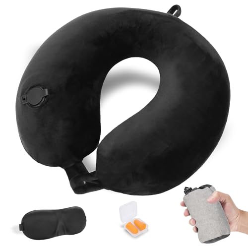 Detalle de Cирorld Coussin de Voyage Gonflable pour Avion – Oreiller de Nuque Ultraléger, Ensemble Complet