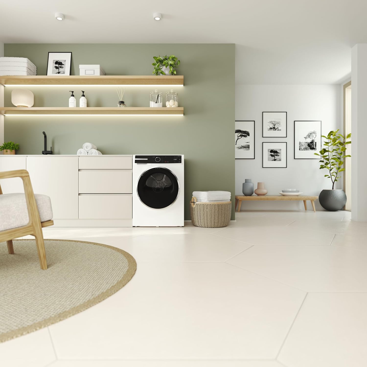 Detalle de Bosch WRB247C0IT: Asciugatrice a pompa di calore 9 kg, Serie 8, Bianco