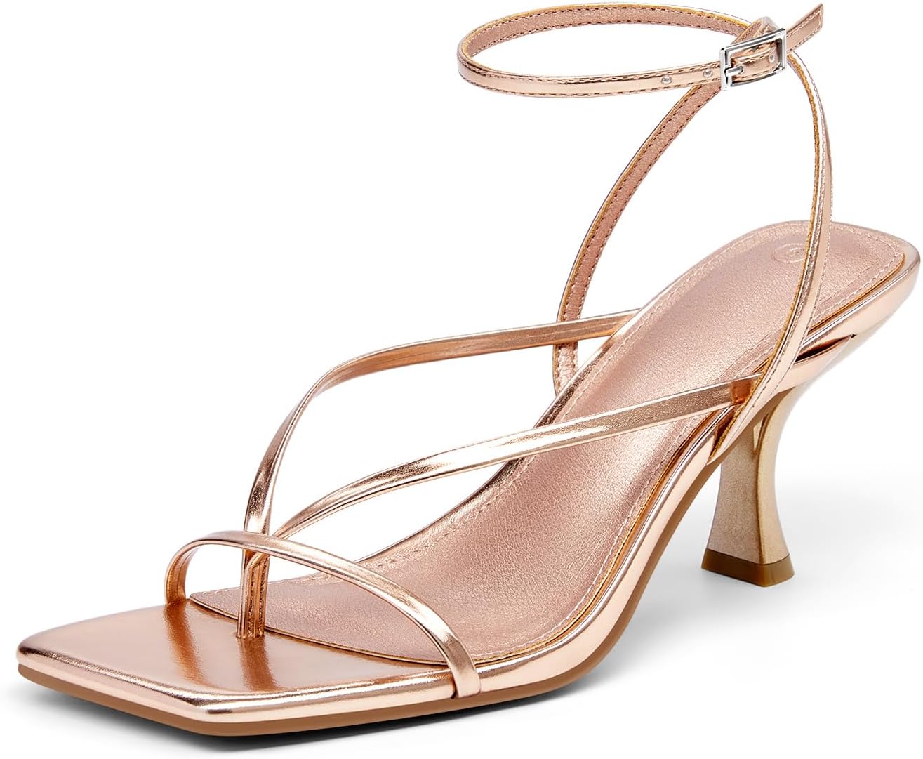 Thumbnail 6 de PiePieBuy Women's Lace Up Heeled Sandals: Square-Toe Kitten Heel Party Shoes