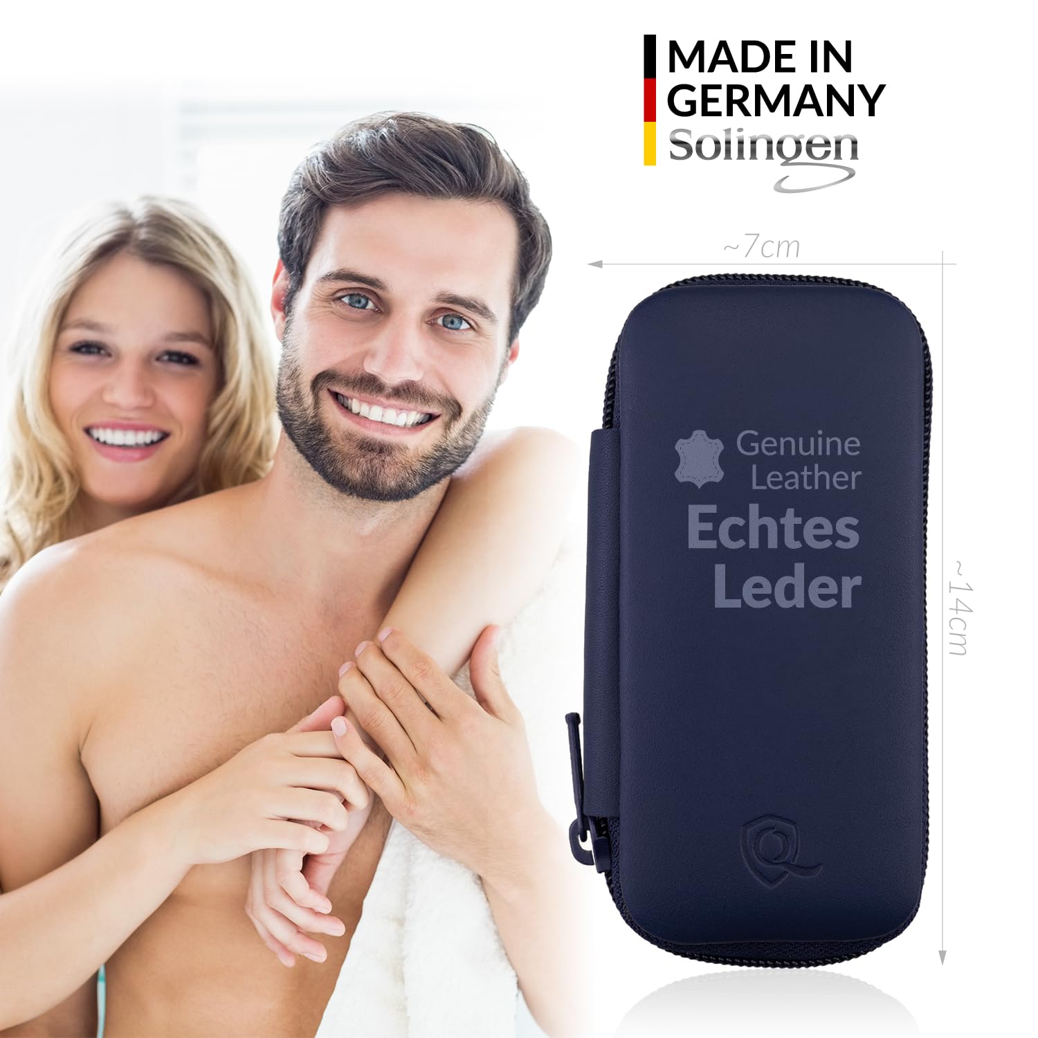 Detalle 2 de marQus Solingen Maniküre Set 7-teilig – Nagelpflege mit Leder-Etui, Made in Germany