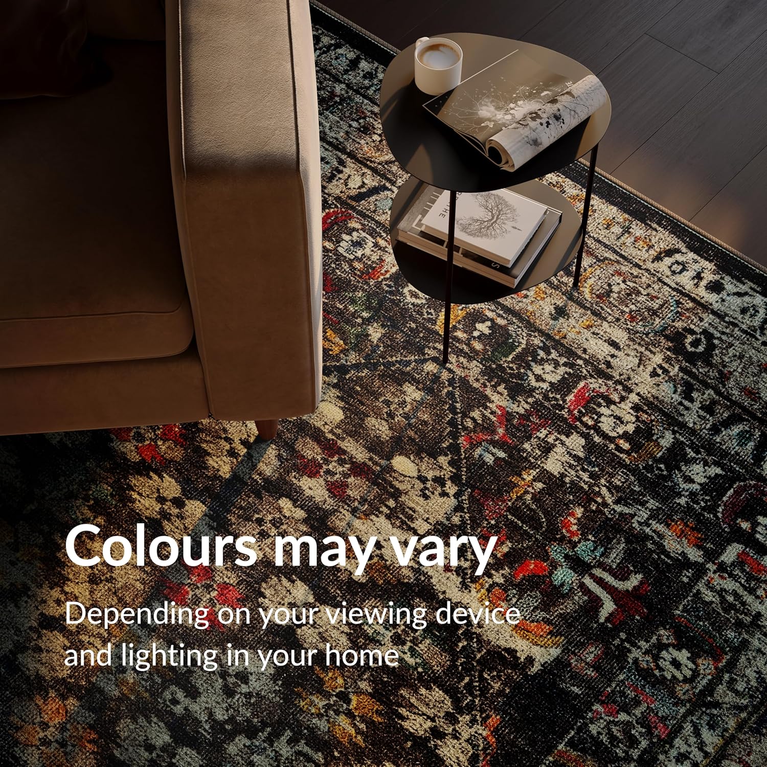 Thumbnail 3 de artyrugs Artyrugs Machine Washable Rug 200x290cm in Opal Charcoal (75% Recycled Cotton, Short Pile)