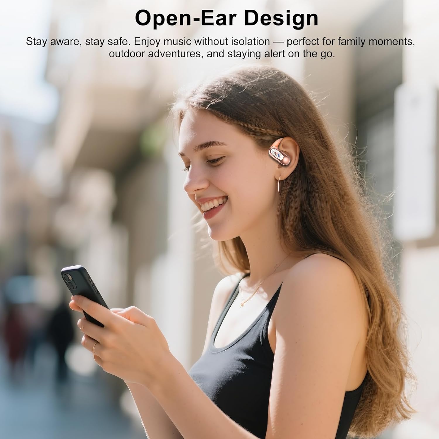 Thumbnail 6 de Qecnato Open Ear Headphones: Wireless Open-Ear Earbuds with Hooks for Running