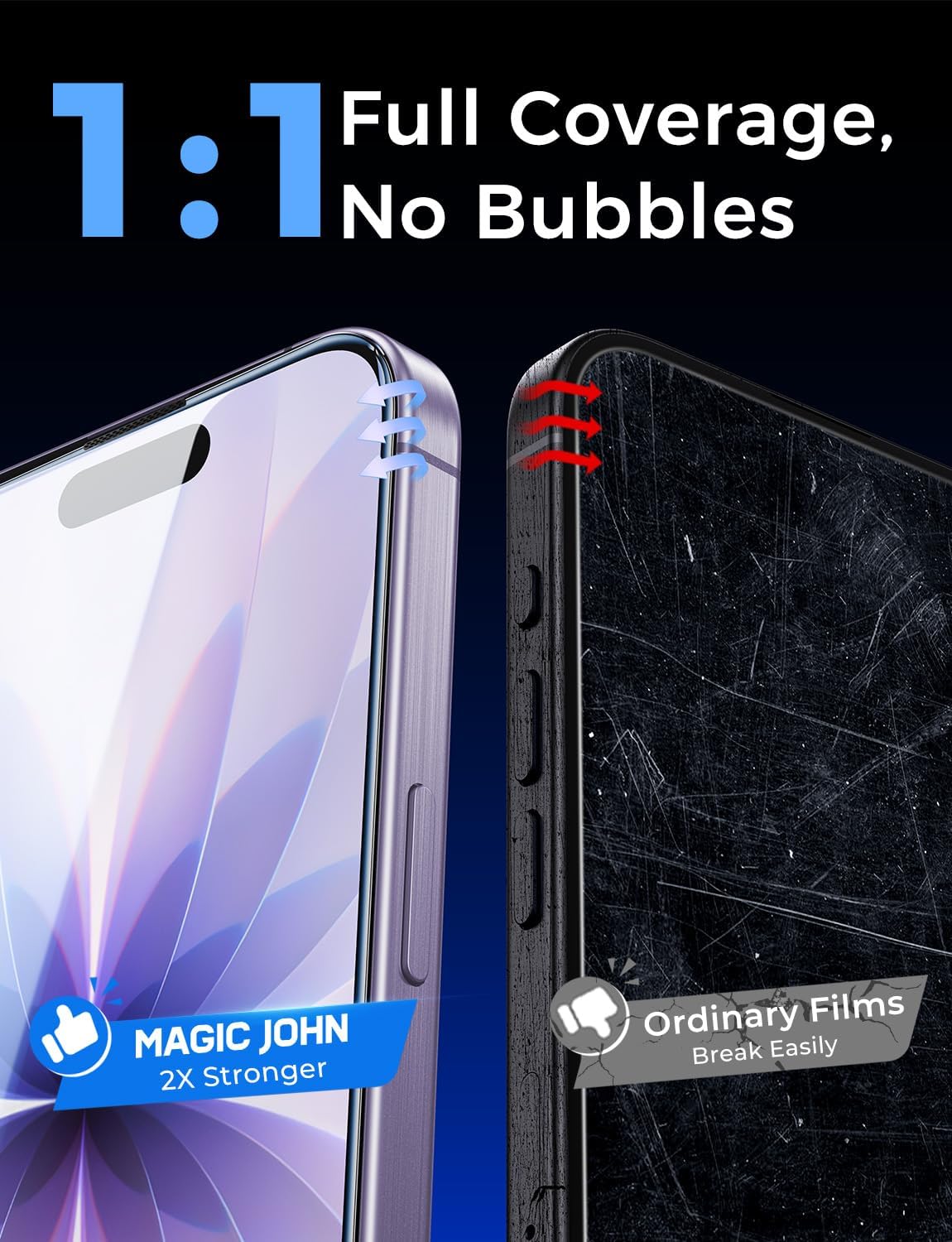 Thumbnail 6 de Magic John iPhone 17 tempered glass 2 pack