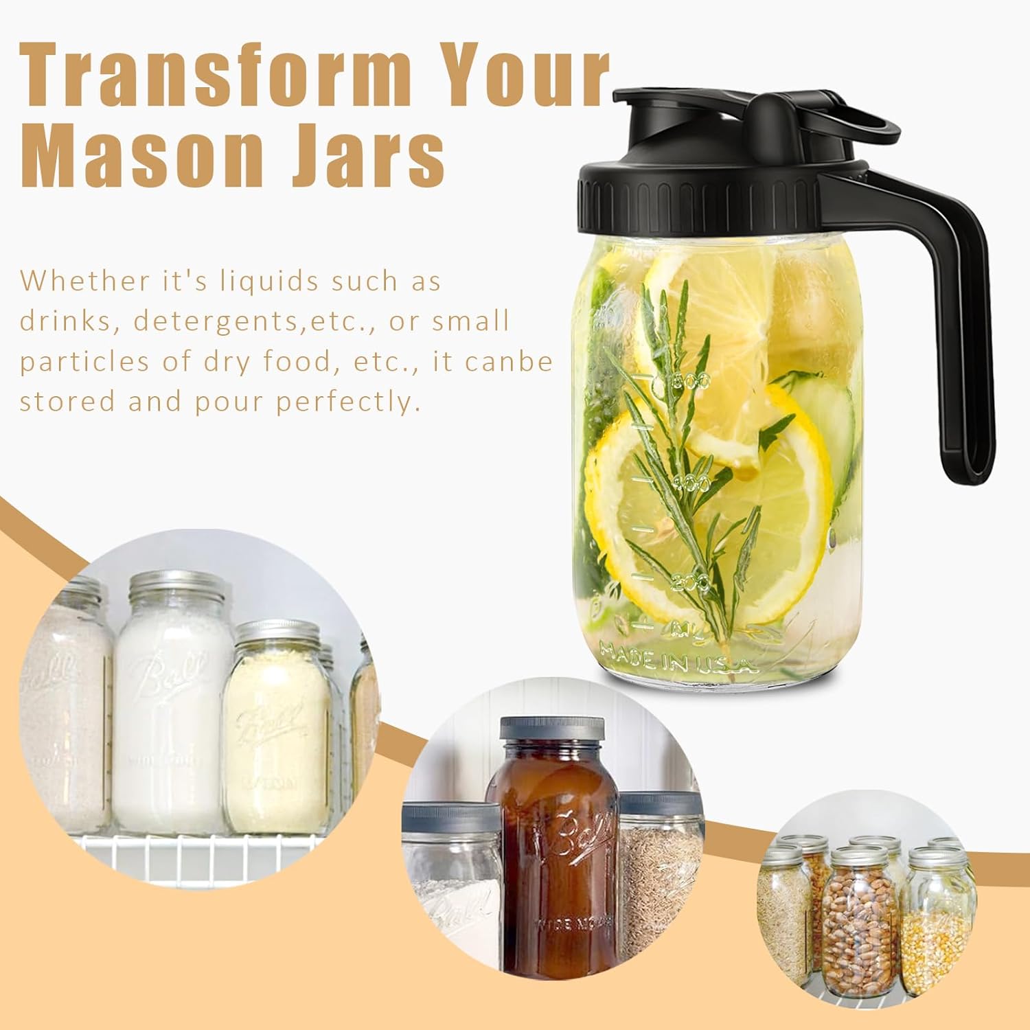 Thumbnail 5 de Mason Jar Pour Spout Lid Pack of 2 ๐ซ