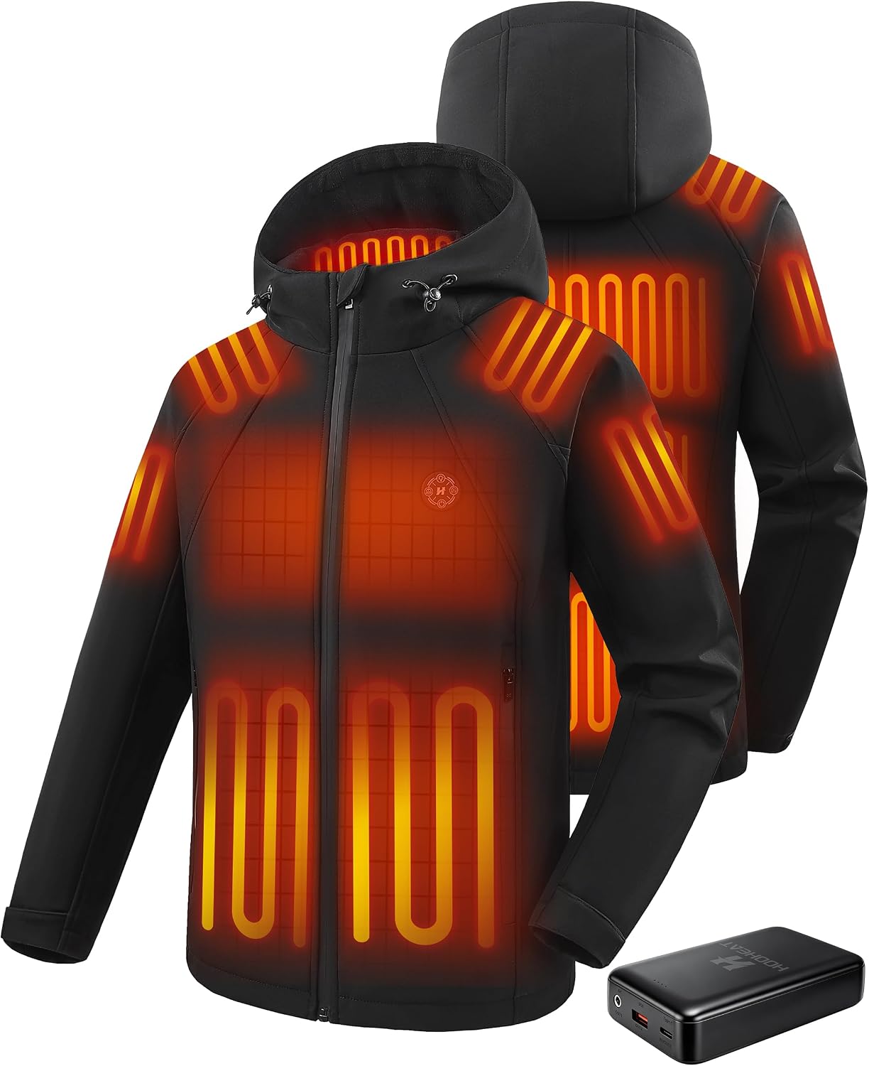 Detalle de HOOHEAT Heated Jacket for Men, 16,000mAh Battery, 15 Heating Zones
