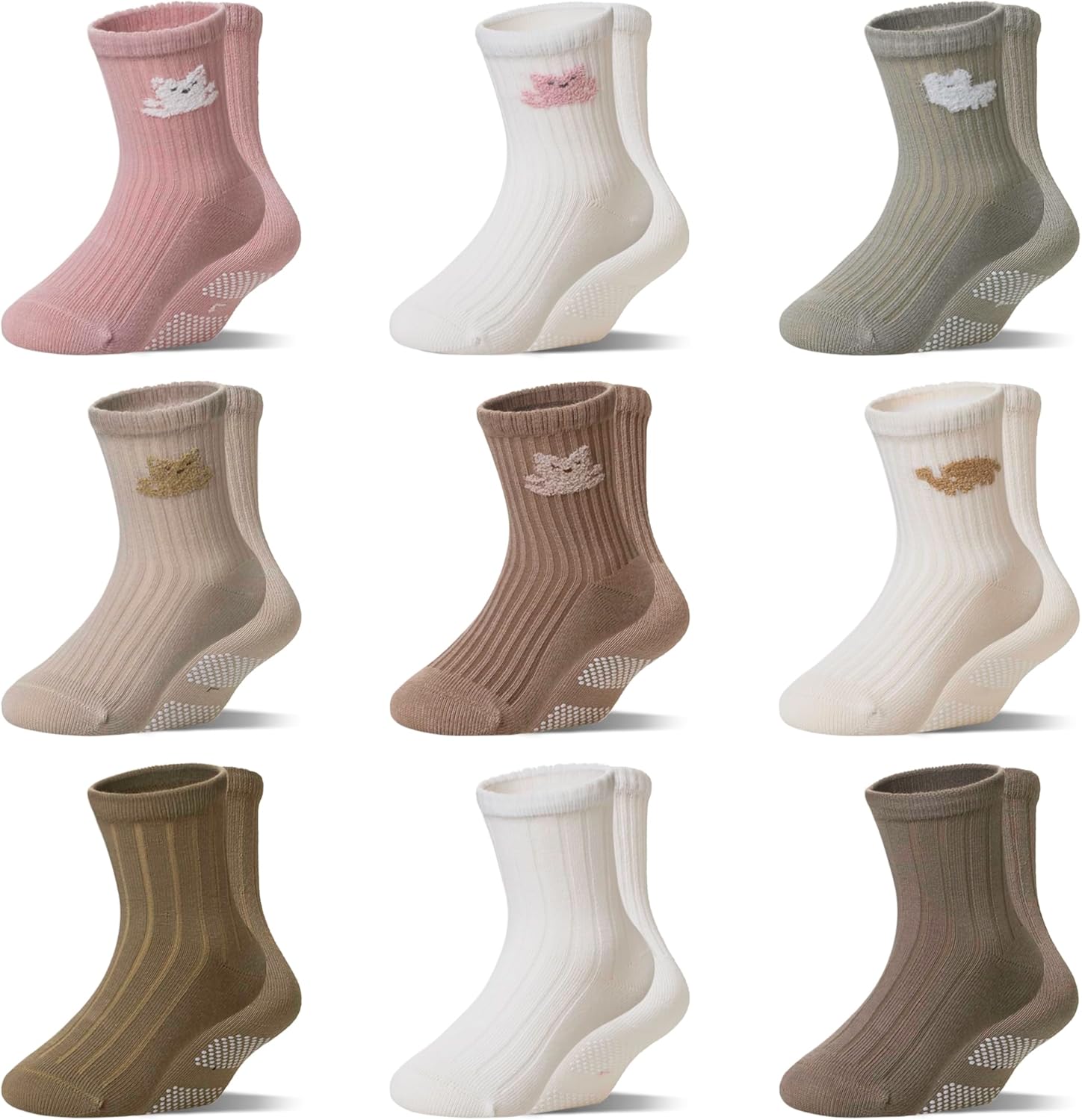 Thumbnail 6 de SEEYAN Baby Non Slip Socks Toddler Car & Dinosaur Pack (9 Pairs) – Anti-Slip Grip Socks for Safe First Steps