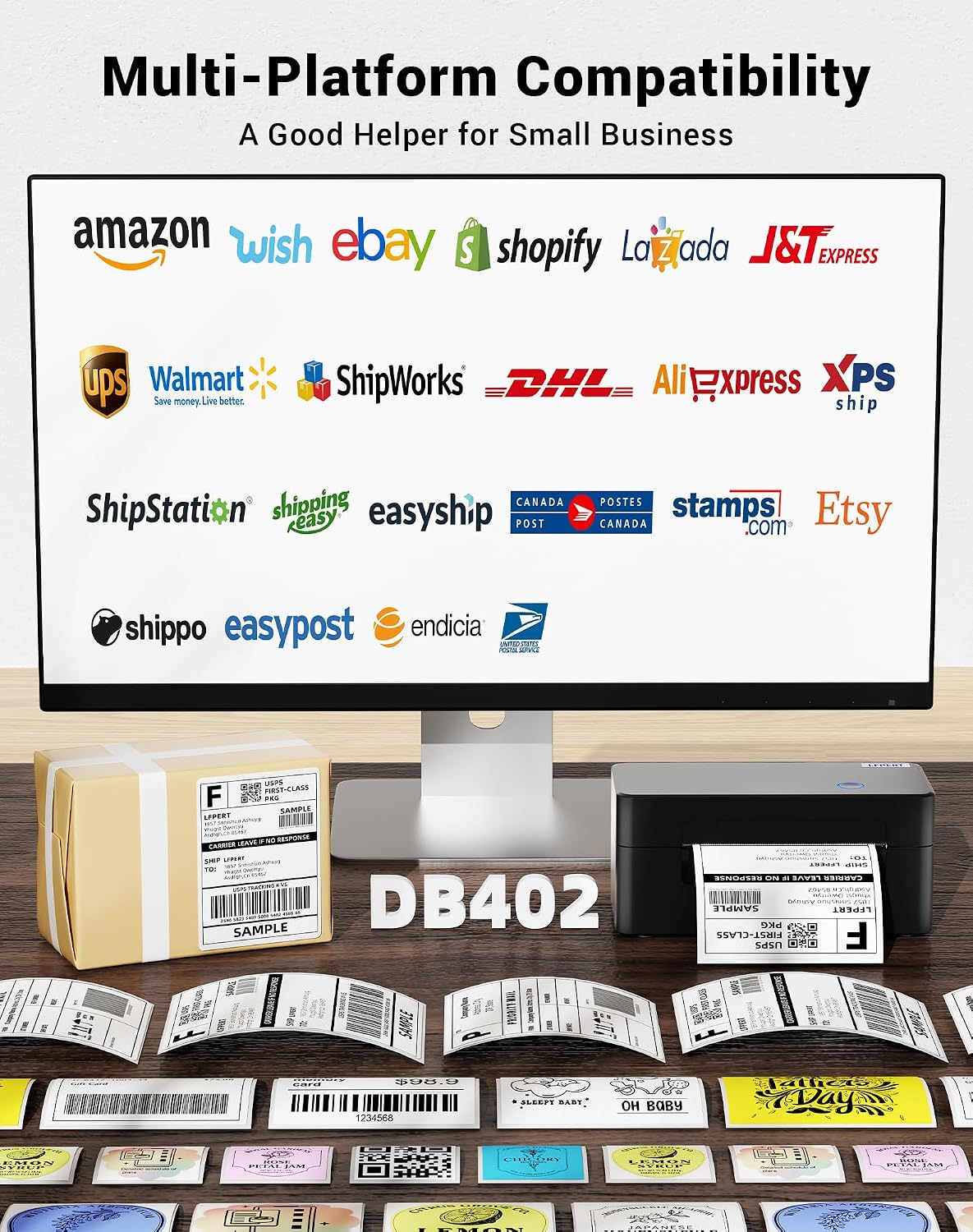 Thumbnail 6 de DB402 Thermal Label Printer 4x6 USB: Reliable, Ink-Free Shipping Labels for Amazon, Shopify and More