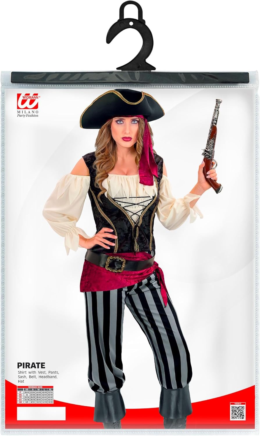 Thumbnail 4 de W WIDMANN MILANO Party Fashion Piratin Kostüm für Damen – 6-teiliges Set mit Accessoires für Halloween & Karneval