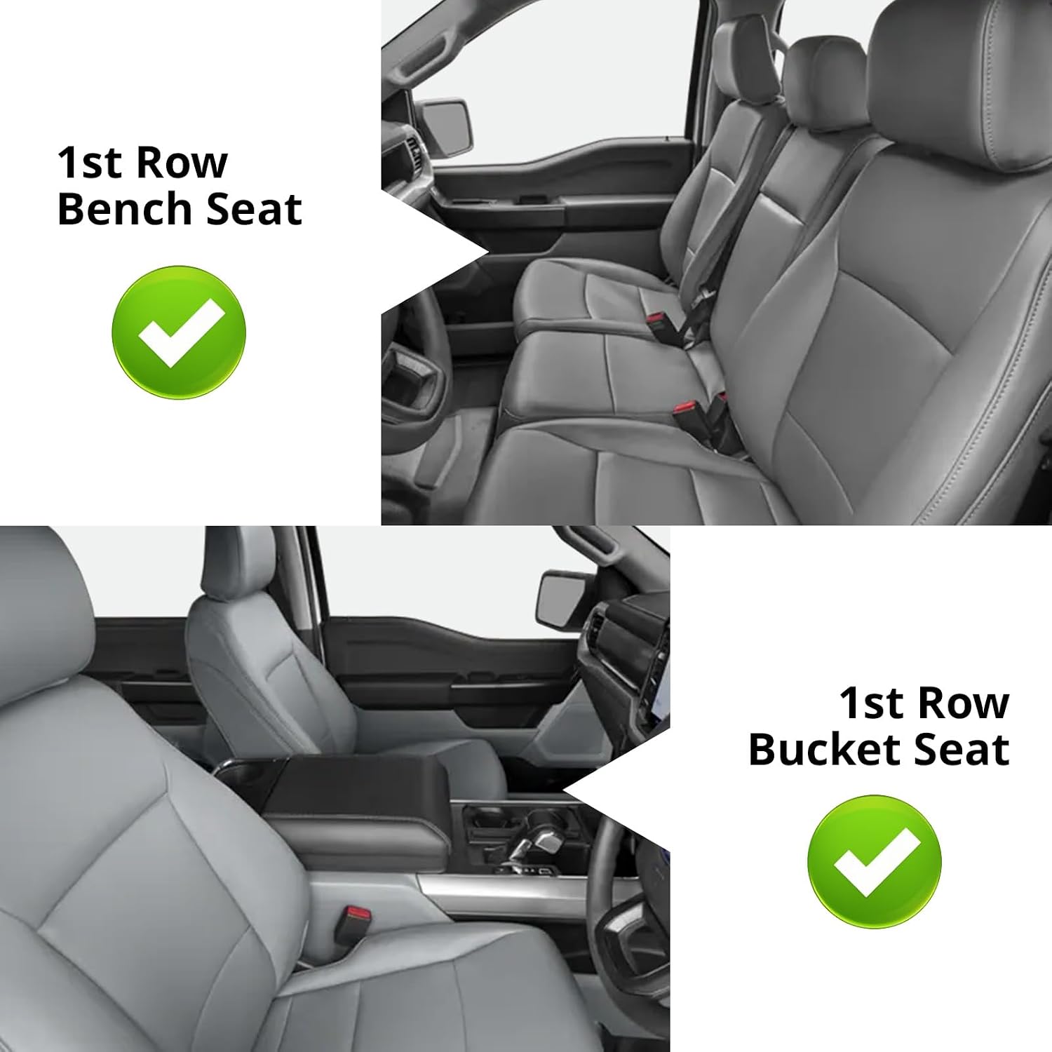 Thumbnail 5 de Coverdream Front Seat Covers for 2015-2020 Ford F-150 SuperCrew & 2017-2022 F-250/F-350 CrewCab (2-Pack, Black & Carbon Fiber)