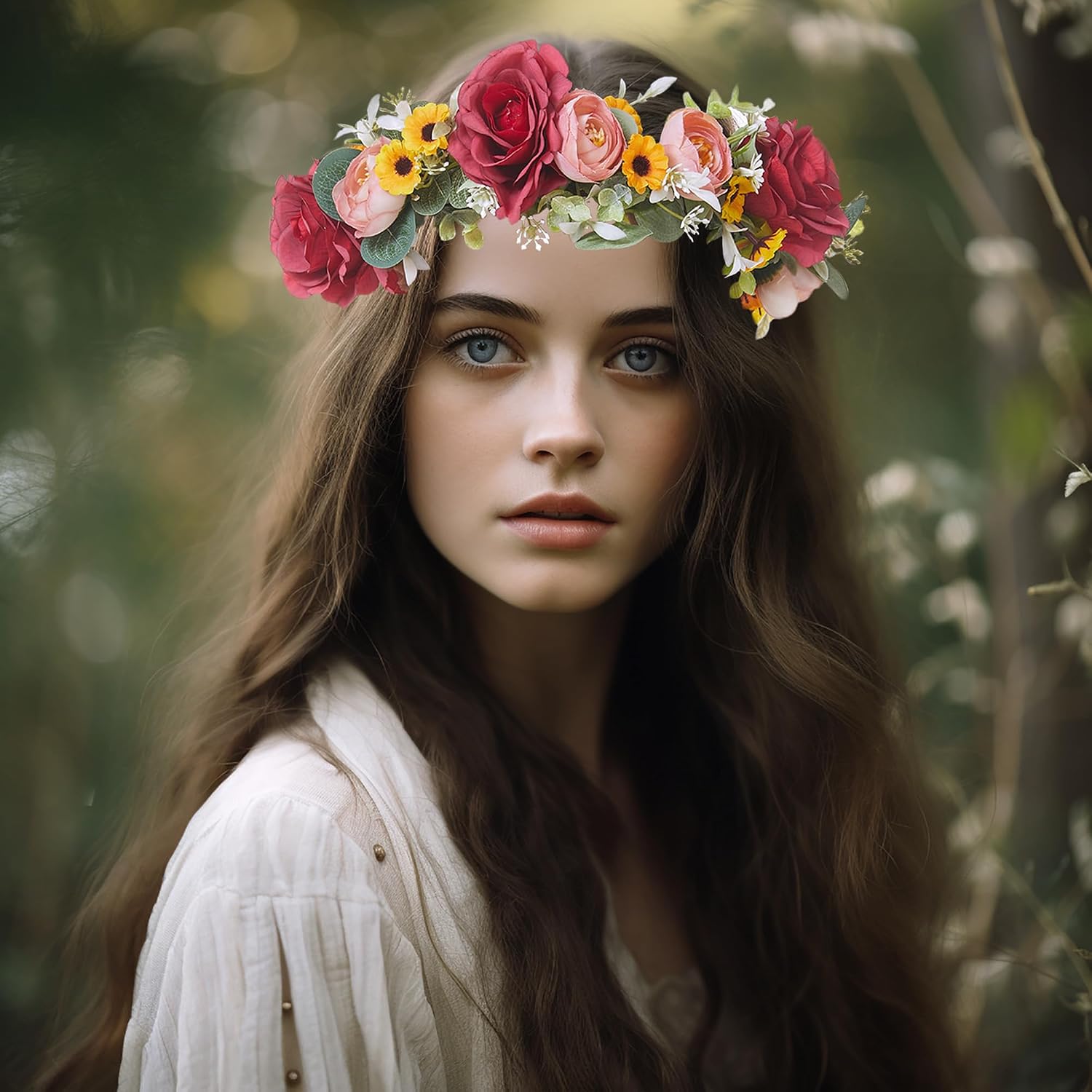 Detalle 2 de LLinfflr Floral Crown Headband