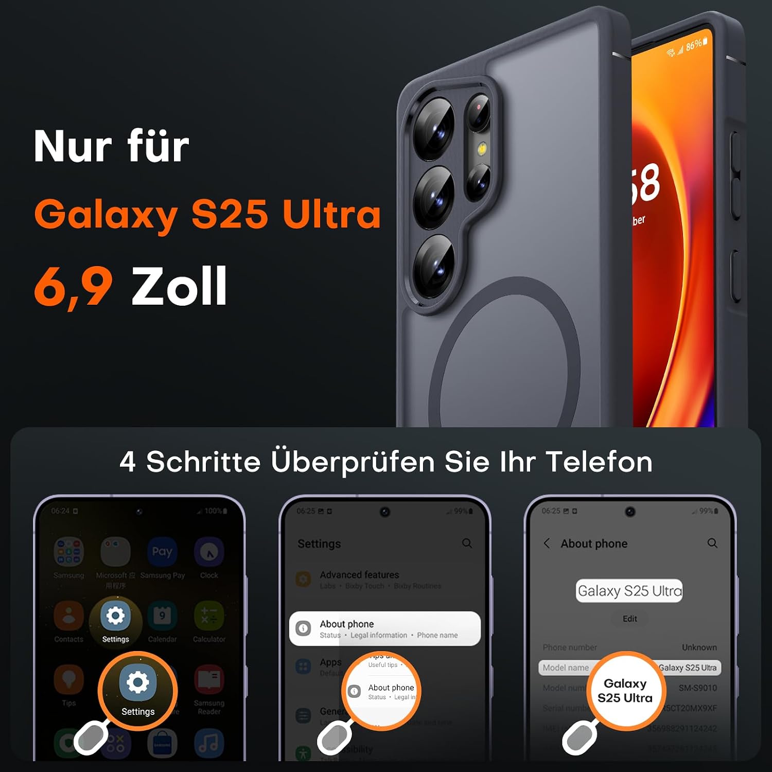 Detalle 2 de TOCOL S25 Ultra Hülle 2,5 mm Schutz