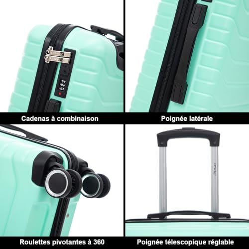 Detalle de RAYKONG RK12, valise cabine 55 x 40 x 20 cm, 40 L, polycarbonate menthe