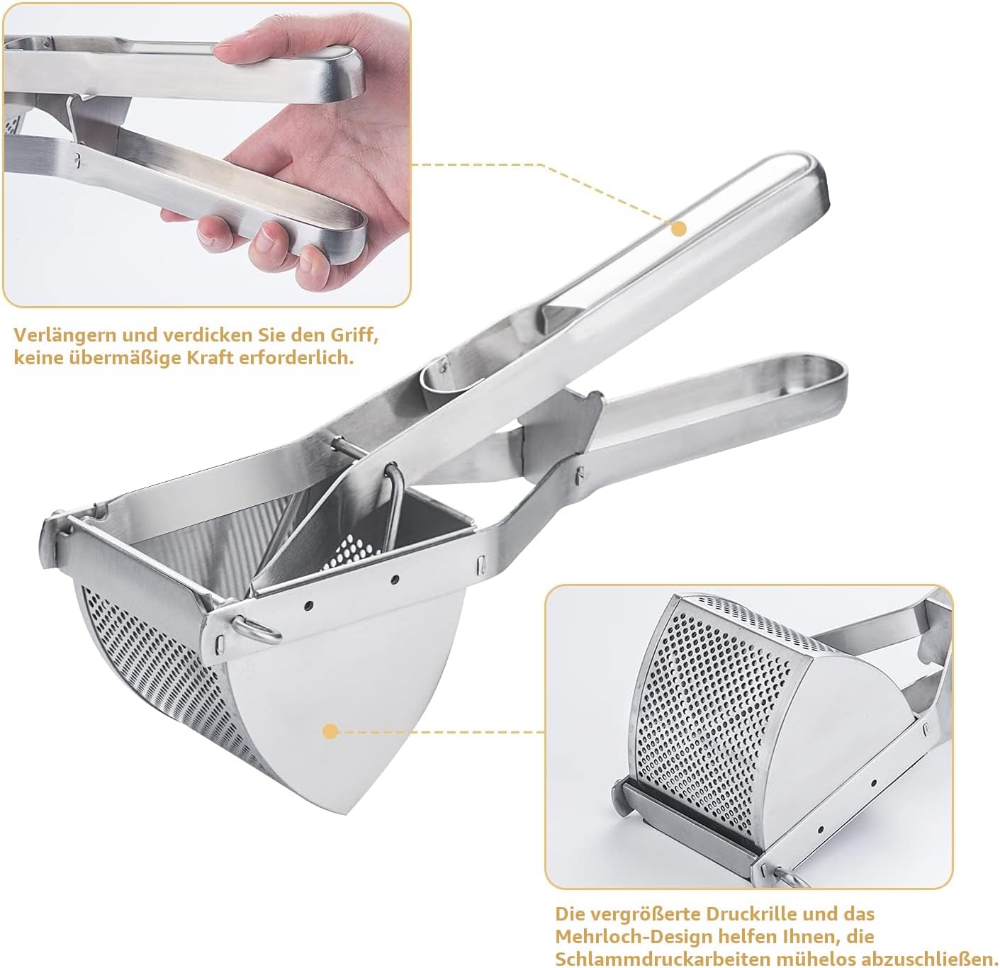 Thumbnail 3 de Shoxil Kartoffelpresse Edelstahl – Profi Stampfer mit robustem Griff