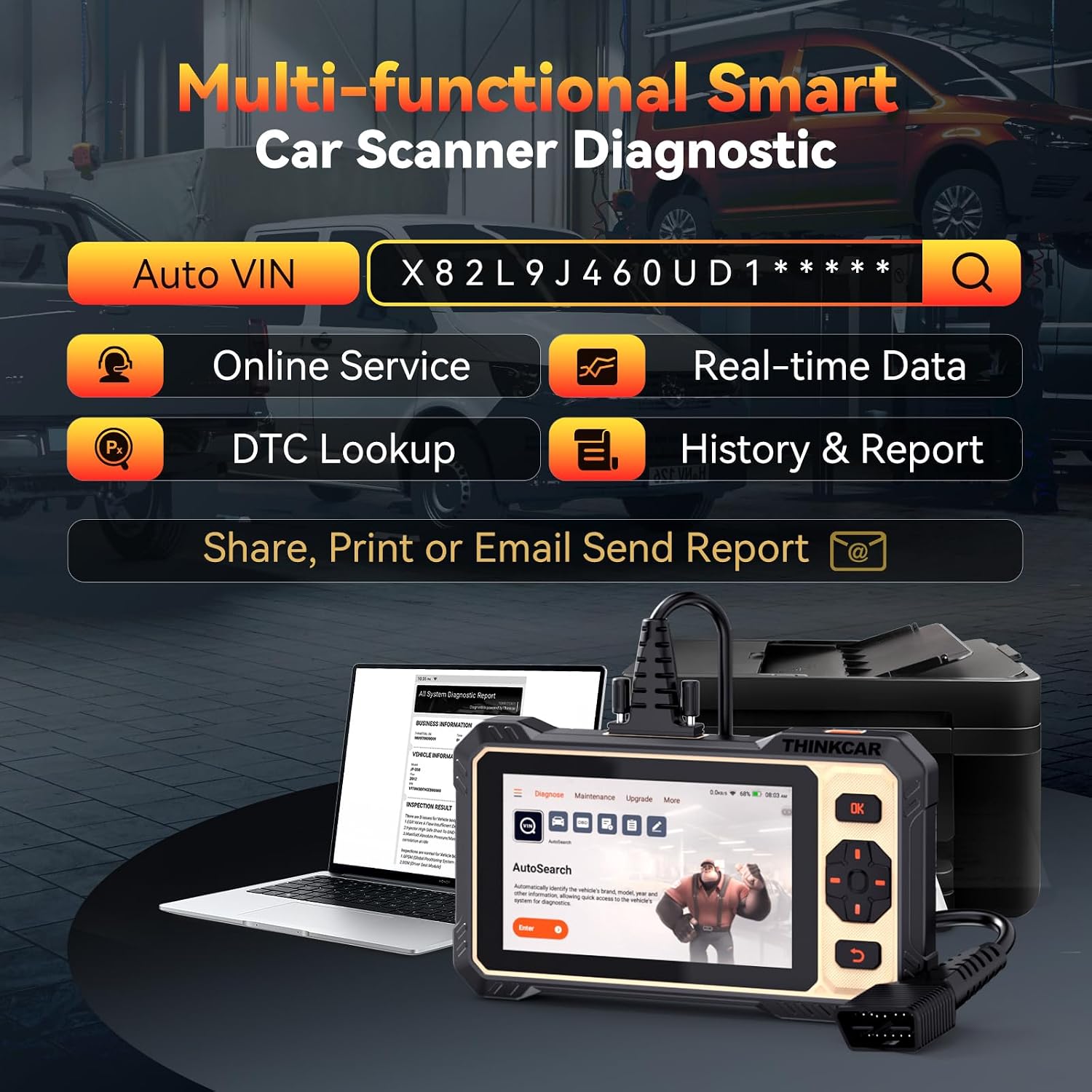 Detalle 2 de THINKCAR THINKSCAN 662 OBD2 Scanner with Bidirectional Tests and 12 Resets