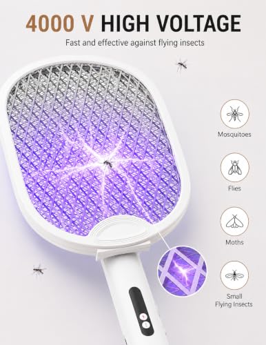 Thumbnail 4 de WOCVRYY Electric Fly Swatter 4000V: USB-C Rechargeable Foldable Mosquito Zapper