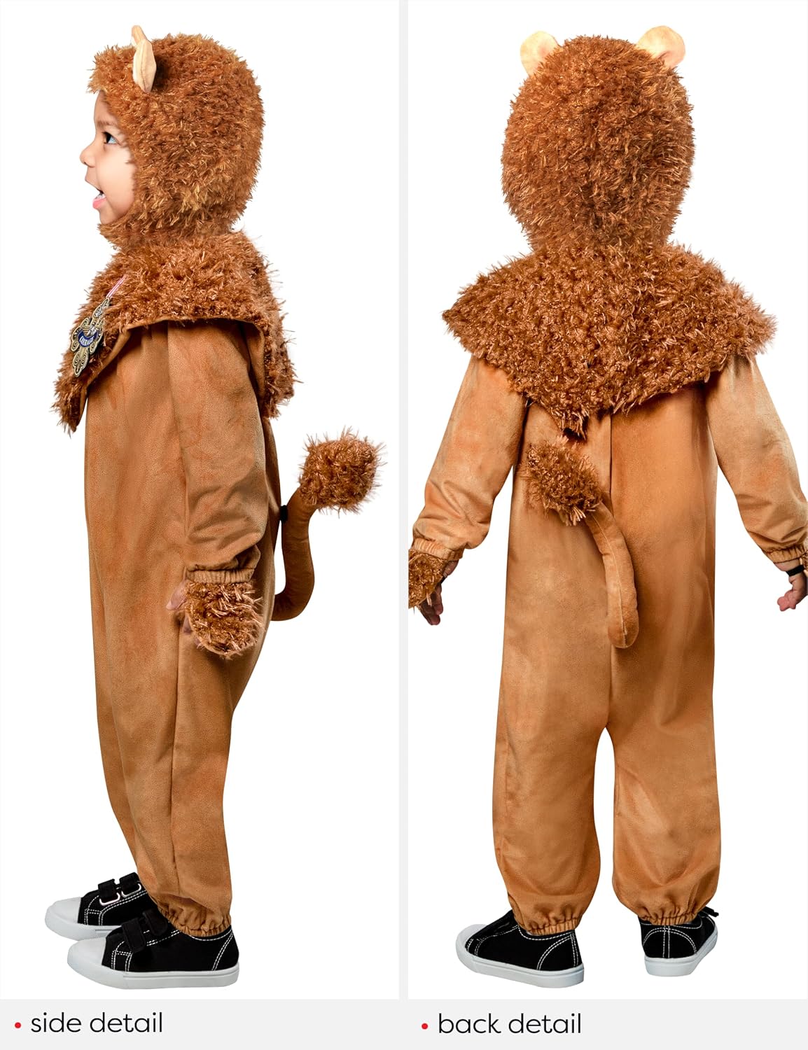 Detalle de Rubies Wizard of Oz Cowardly Lion Toddler Costume with Plush Jumpsuit