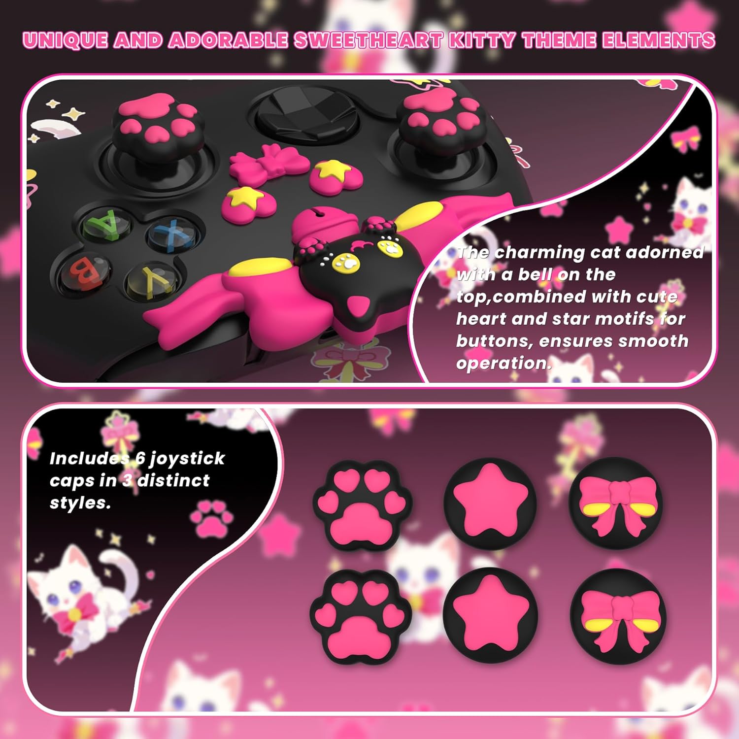 Thumbnail 3 de PlayVital Sweetheart Kitty Silicone Cover for Xbox Series X/S