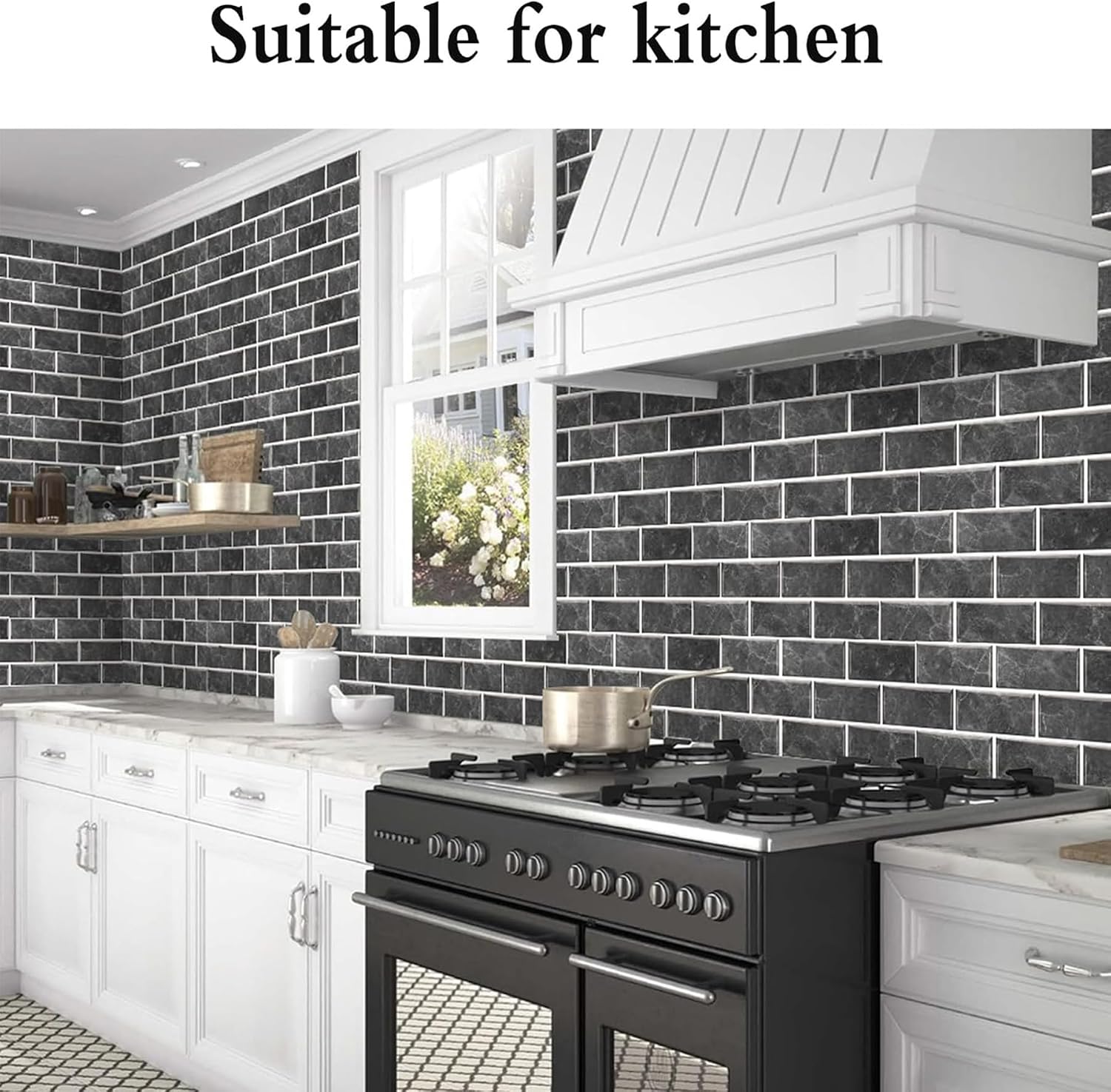 Detalle de Pegatinas de Baldosas Gris para Cocina y Baño 🏠 24 pz
