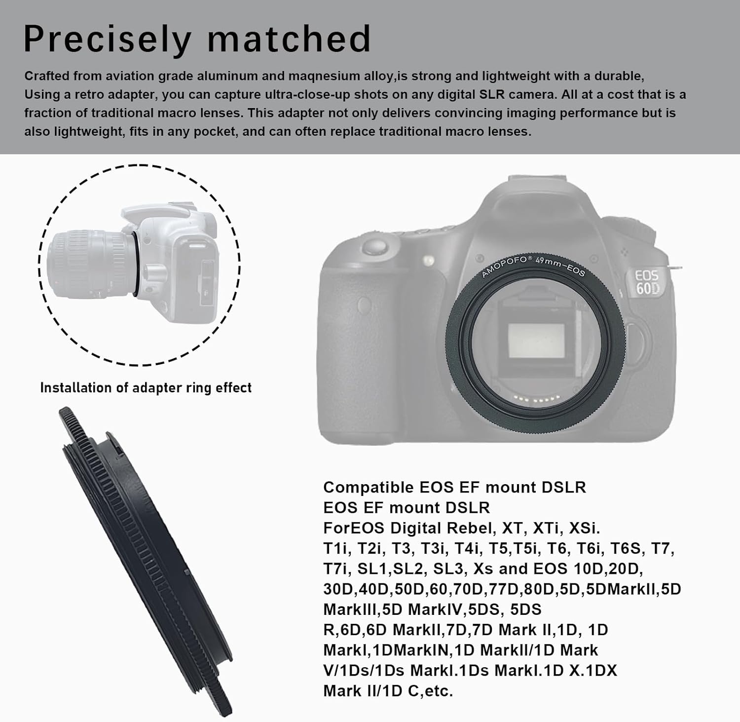 Thumbnail 2 de 49mm-EOS Reverse Mount Ring for Canon EOS