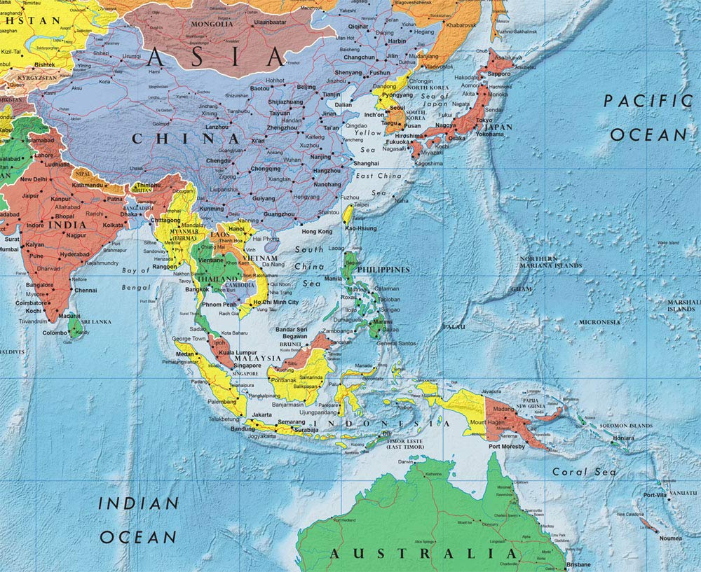 Thumbnail 3 de Swiftmaps ワールドプレミア 壁掛け世界地図ポスター 高さ24×幅36インチ