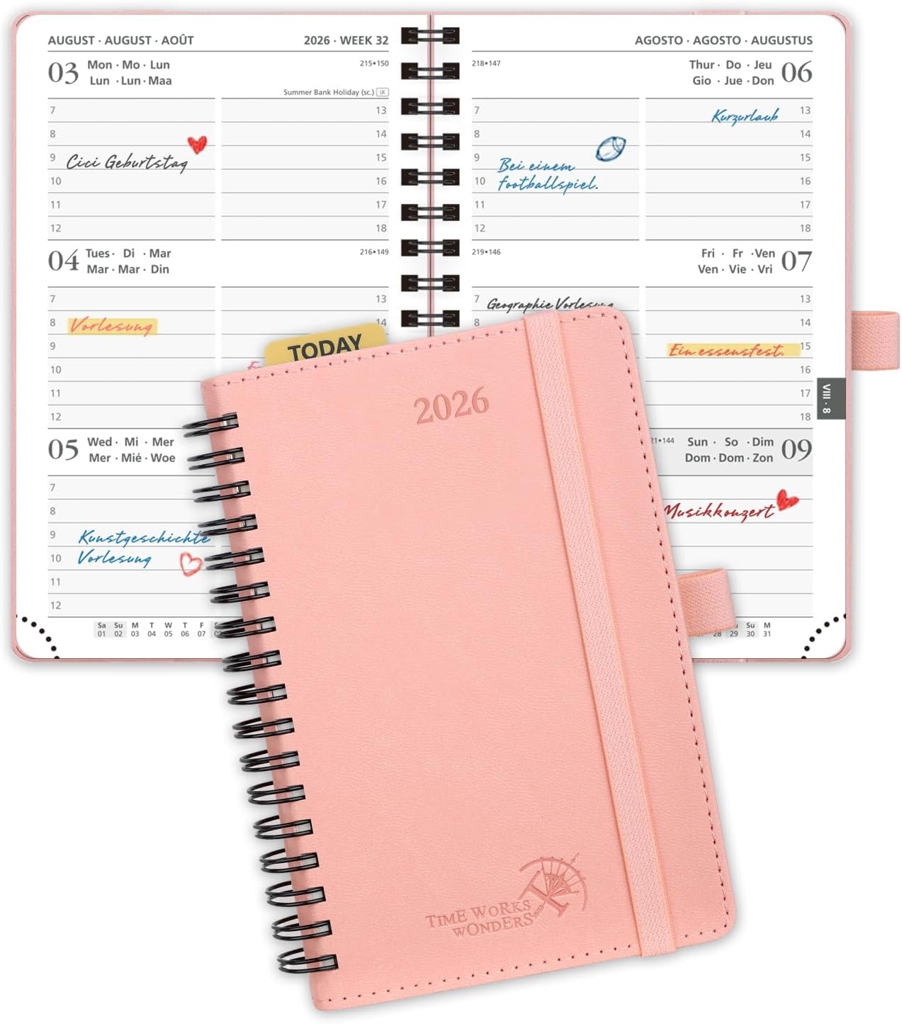 POPRUN Kalender 2026 Taschenkalender A6 📅