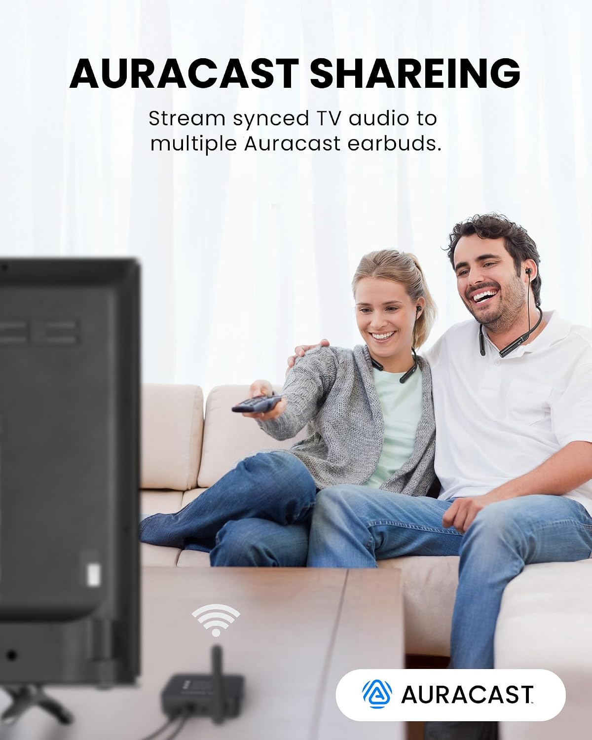 Thumbnail 1 de Avantree Aura Loop Dual – Next-Gen Wireless TV Earbuds System for Shared Listening